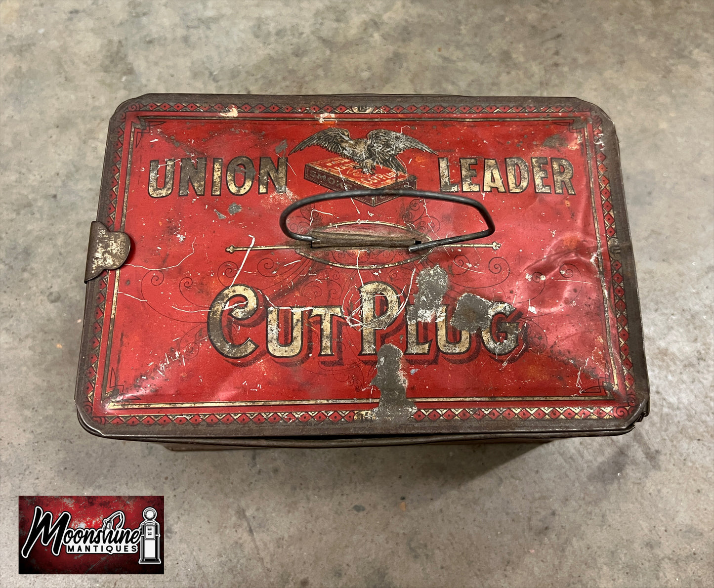 Vtg. UNION LEADER Smoking / Chewing Tobacco Tin - Free Shipping!