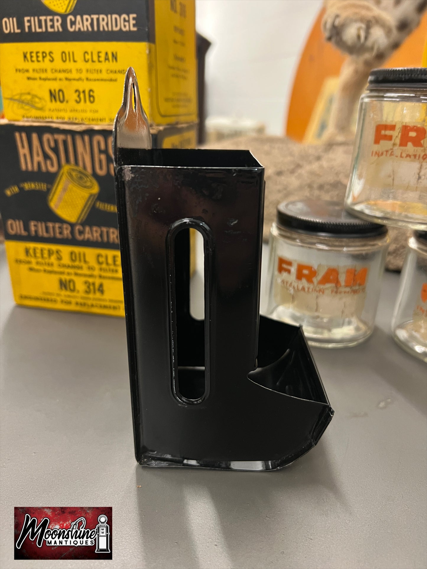 Vtg. LEHMAN HARDWARE Kidron Ohio Tin Litho Match Holder - Free Shipping!