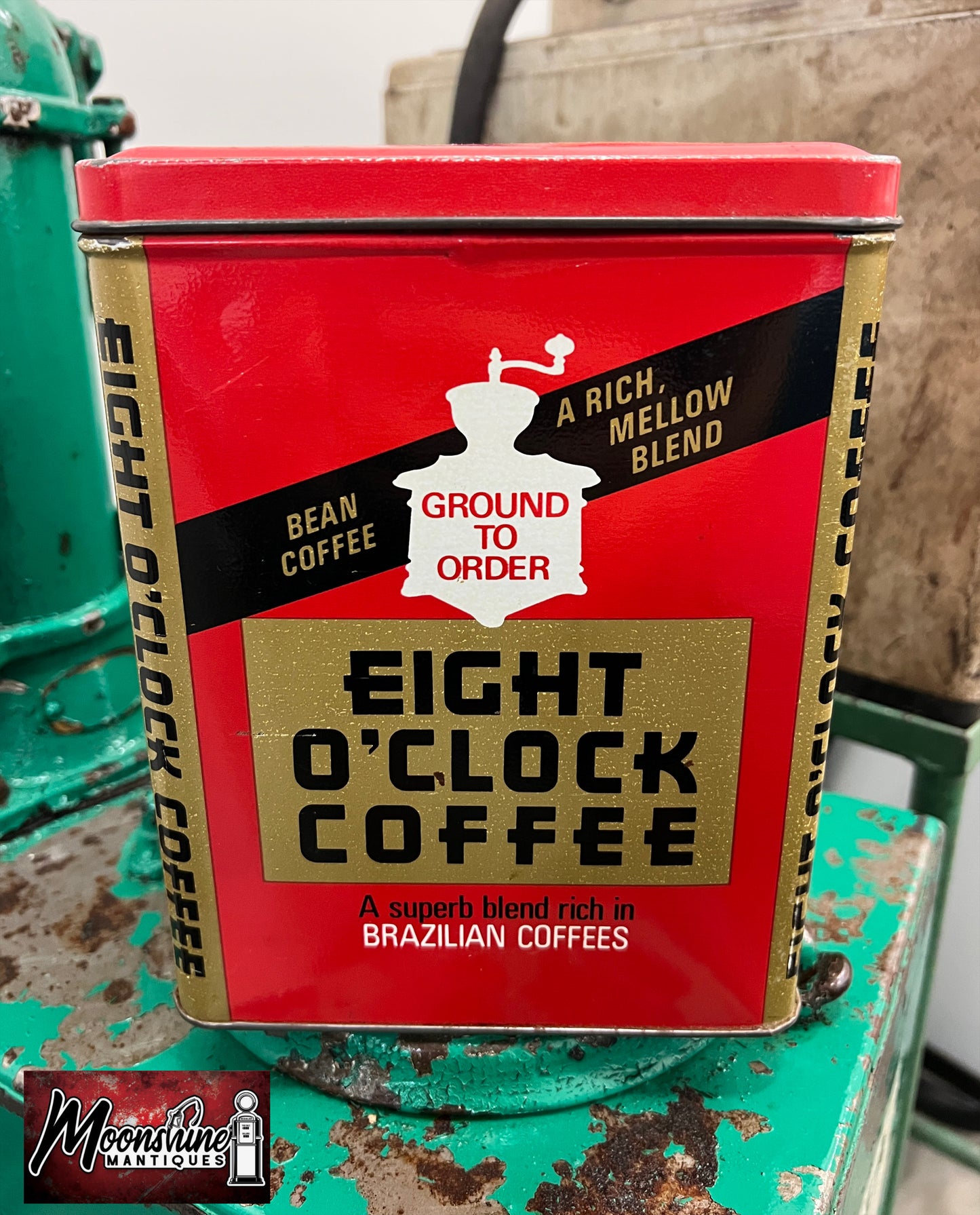 Vtg. EIGHT O'CLOCK COFFEE Tin Can - Free Shipping!