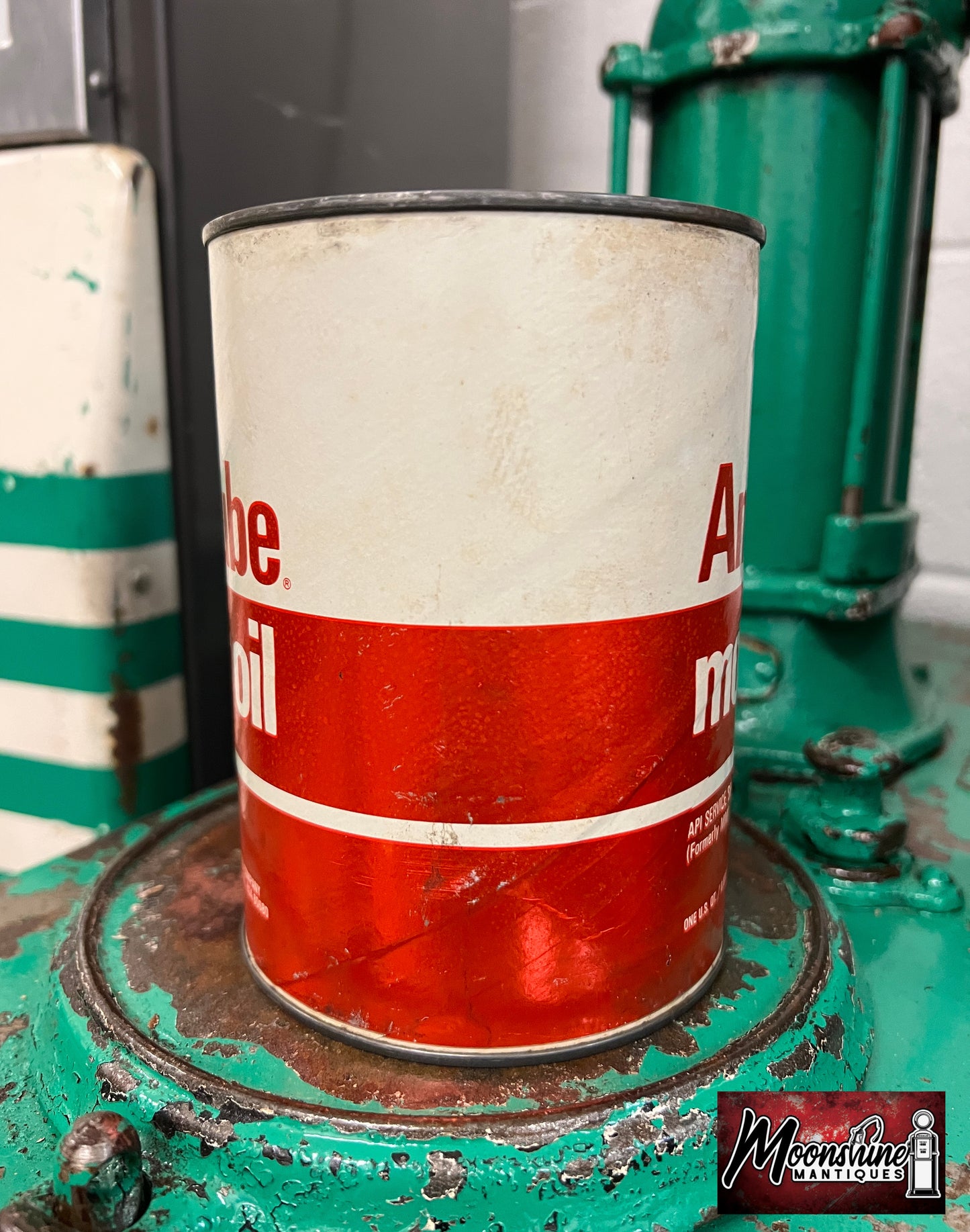 1970's AMOCO Amolube Motor Oil Can 1 qt - Free Shipping!