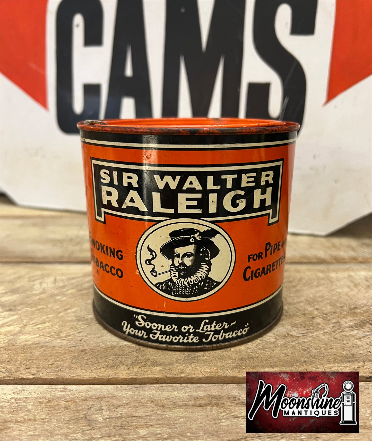 Vtg. SIR WALTER RALEIGH Smoking Tobacco Tin - Free Shipping!