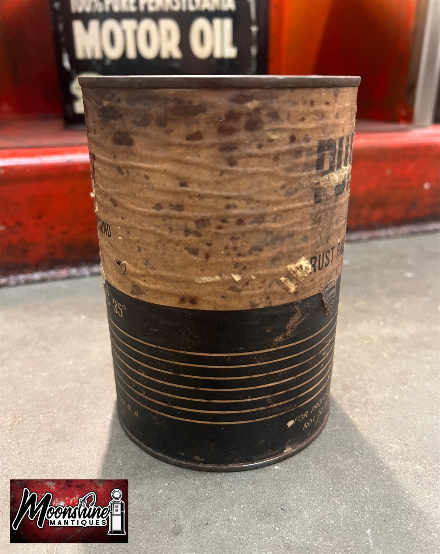 FULL Vtg. PURE OIL COMPANY Car Rust Proofing Compound Can 1 qt. - Free Shipping!