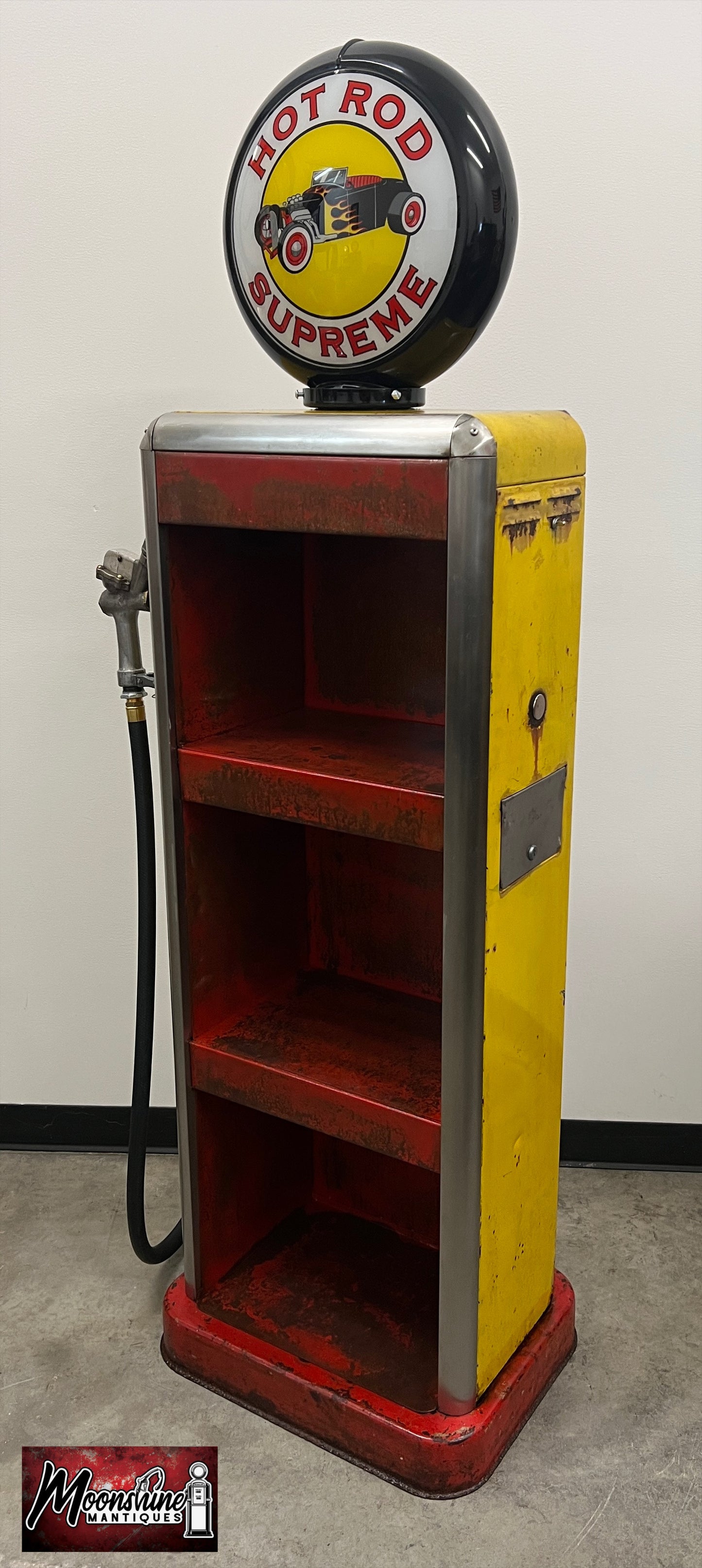 Rustoration 1940’s HOT ROD GASOLINE Bowser Gas Pump w/ Shelves - Mancave Decor - Free Shipping!