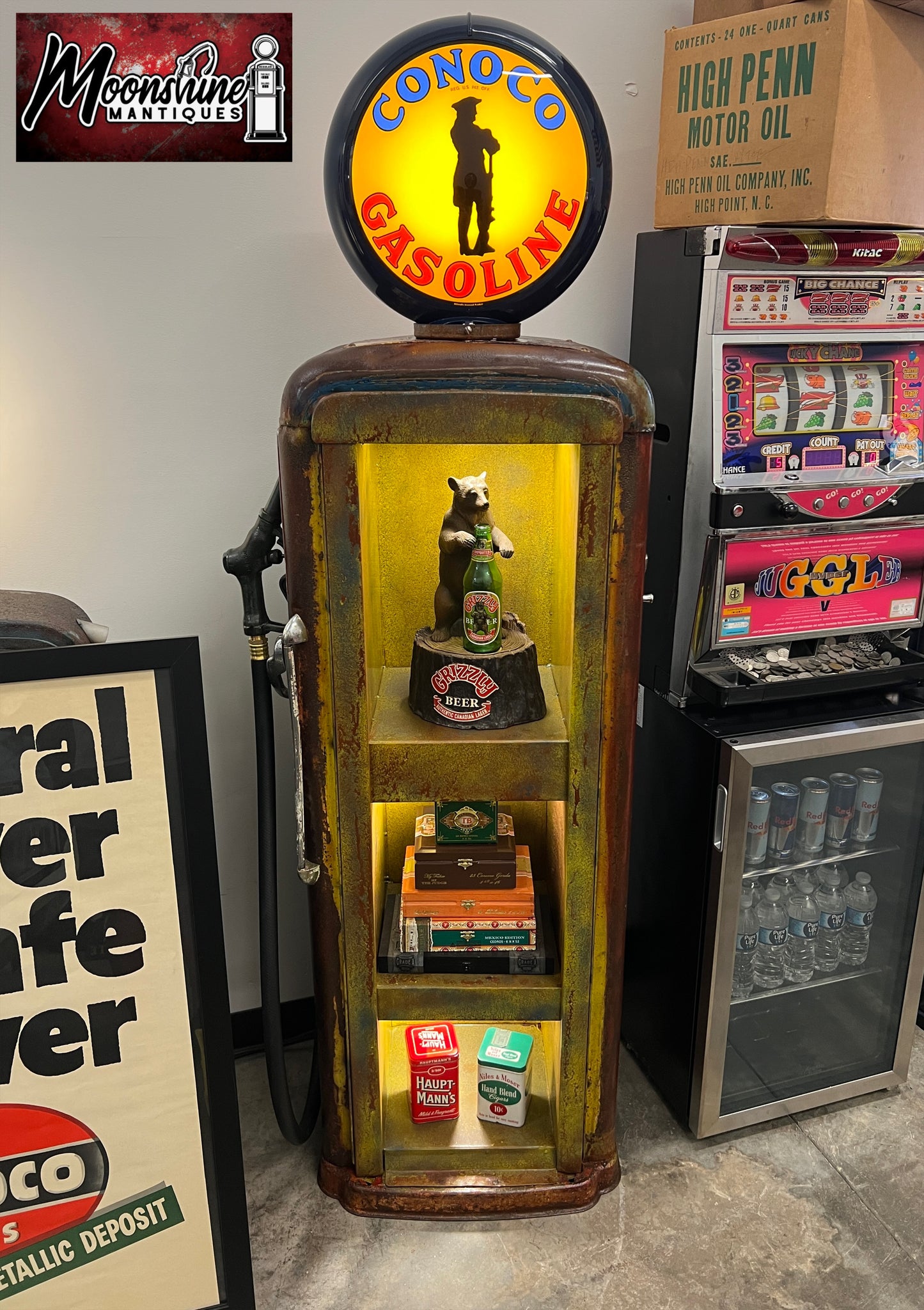 Rustoration 1940’s CONOCO GASOLINE Gilbarco Gas Pump w/ Shelves - Mancave Decor - Free Shipping!