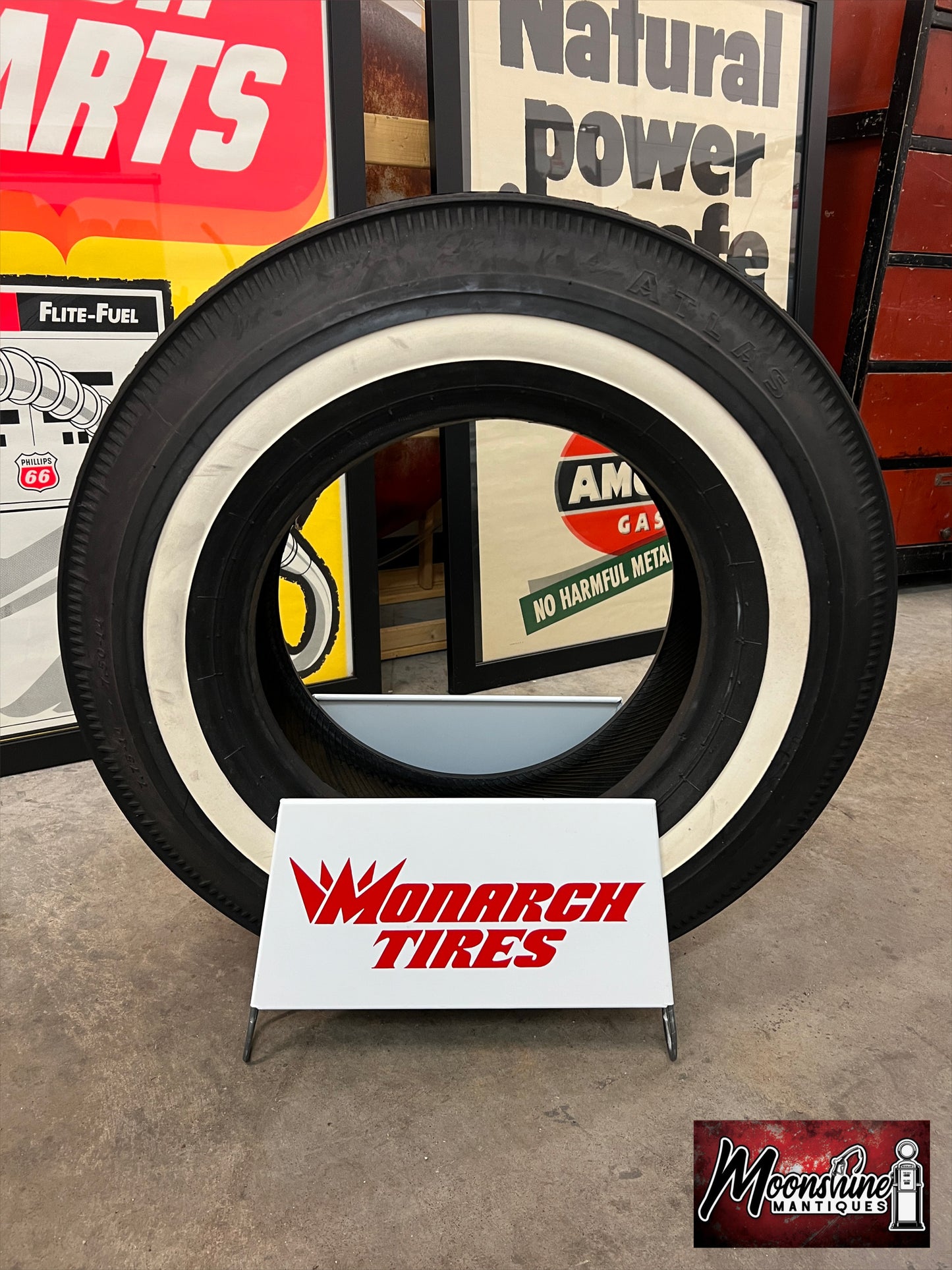 NOS - Vtg. MONARCH TIRES Display Stand Rack Sign - Free Shipping!