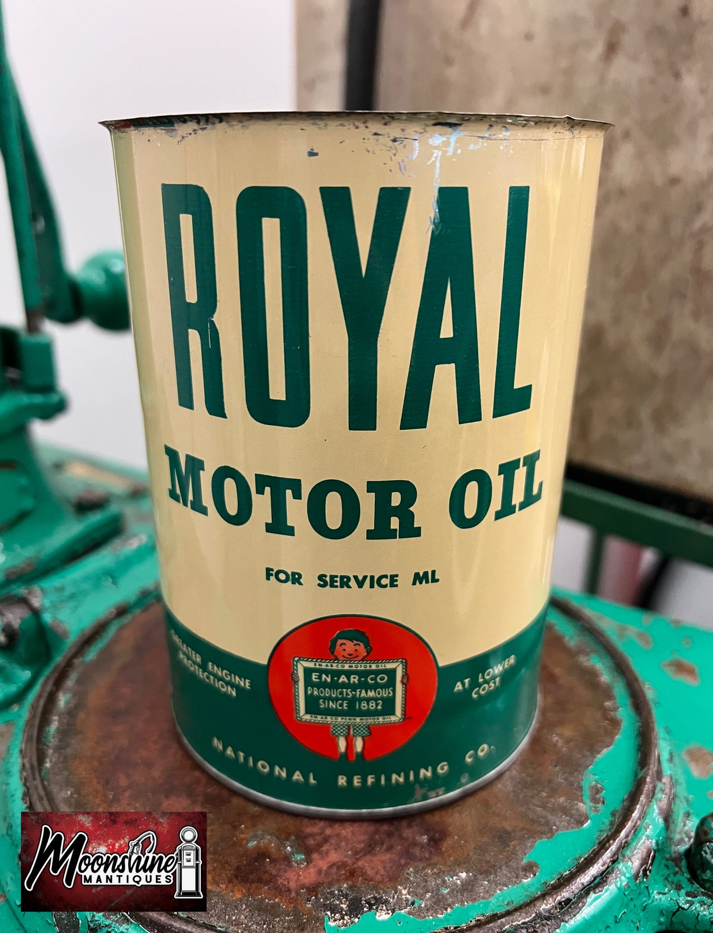 1950’s EN-AR-CO Royal Motor Oil Can 1 qt. - Free Shipping!