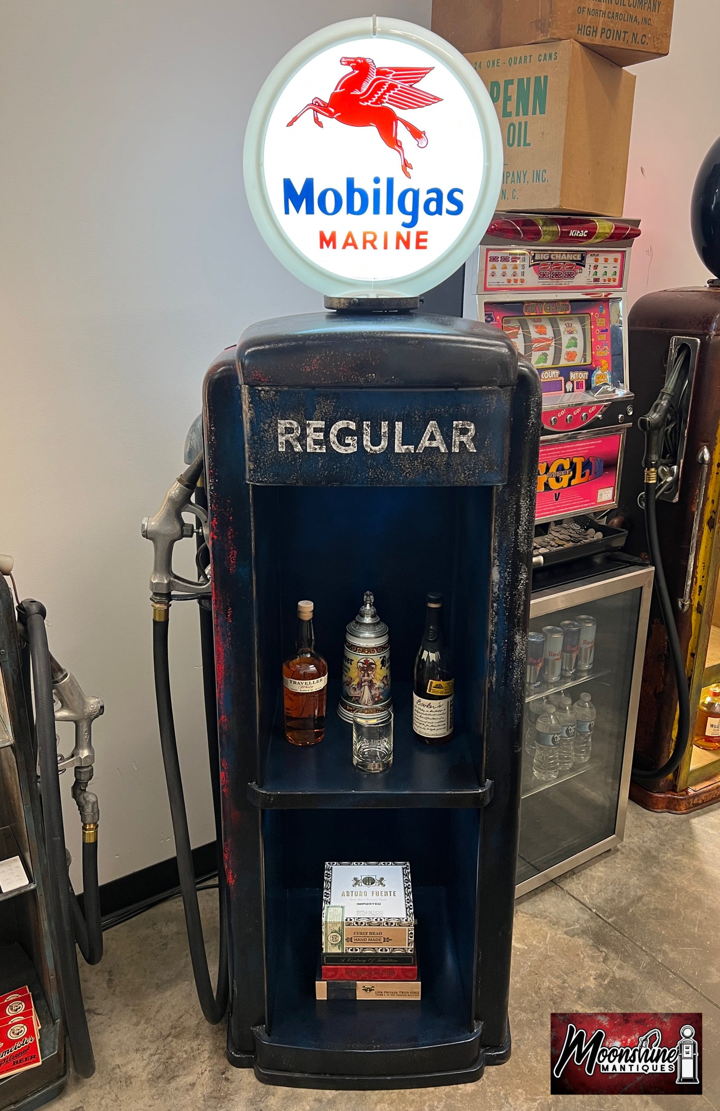 Rustoration 1950’s MOBIL MARINE Tokheim Gas Pump w/ Shelves - Mancave Decor - Shipping Available!