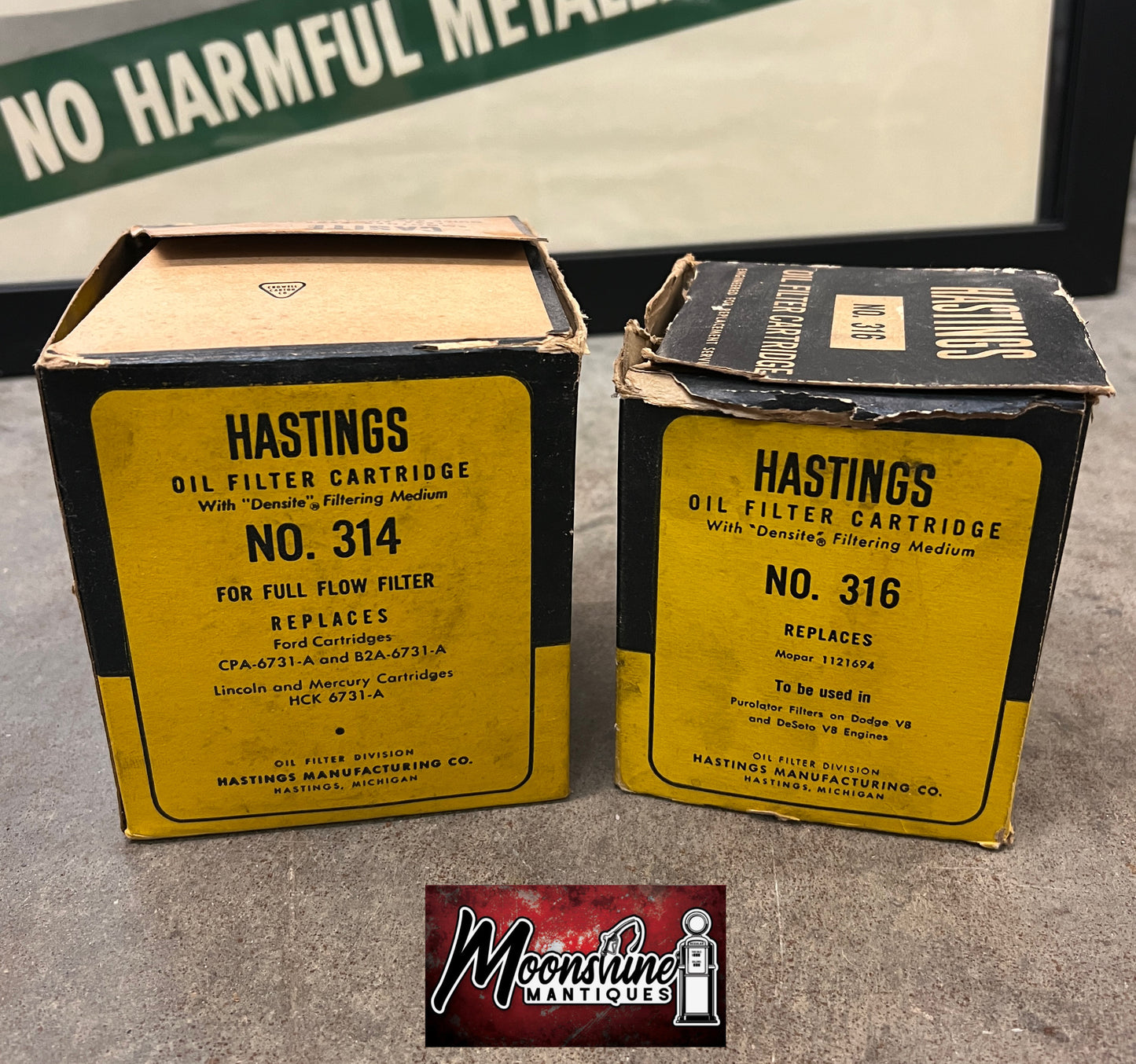 Lot of 2 - Vtg. Hastings Oil Filter Cartridges - NOS - Free Shipping!