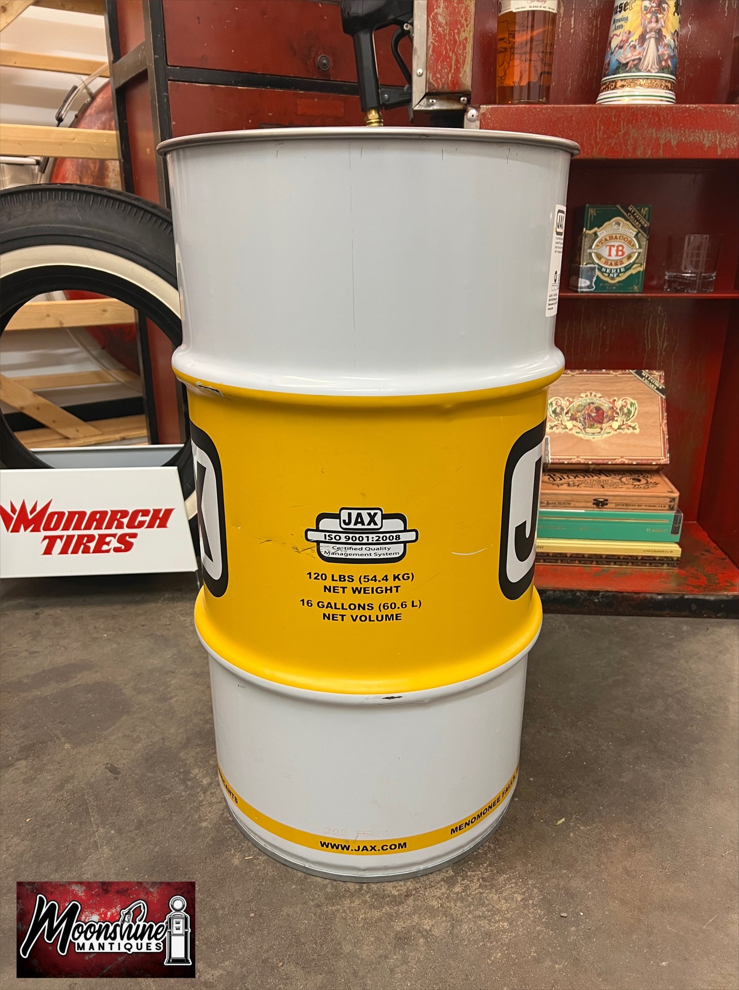JAX Lubricant Grease Drum 16 gal. - Mancave Trash Can - Gas & Oil - Free Shipping!