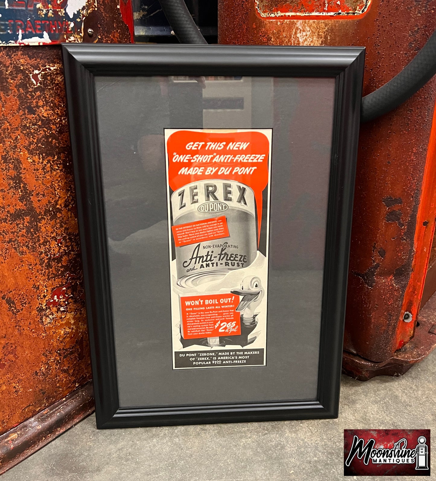 1941 ZEREX DuPont Anti-Freeze Professionally Framed Print Ad - Gas & Oil Sign - Free Shipping!