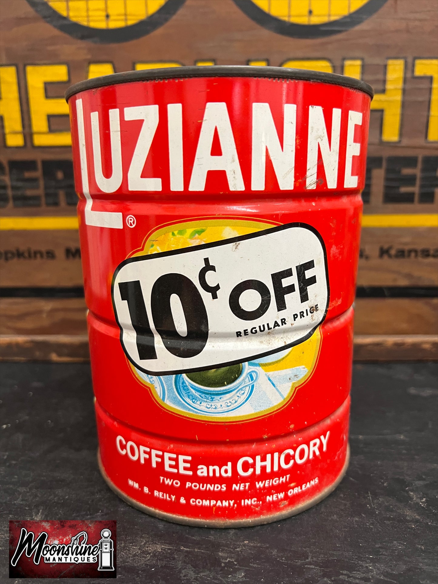 Vtg. LUZIANNE Coffee and Chicory Tin Can - Free Shipping!