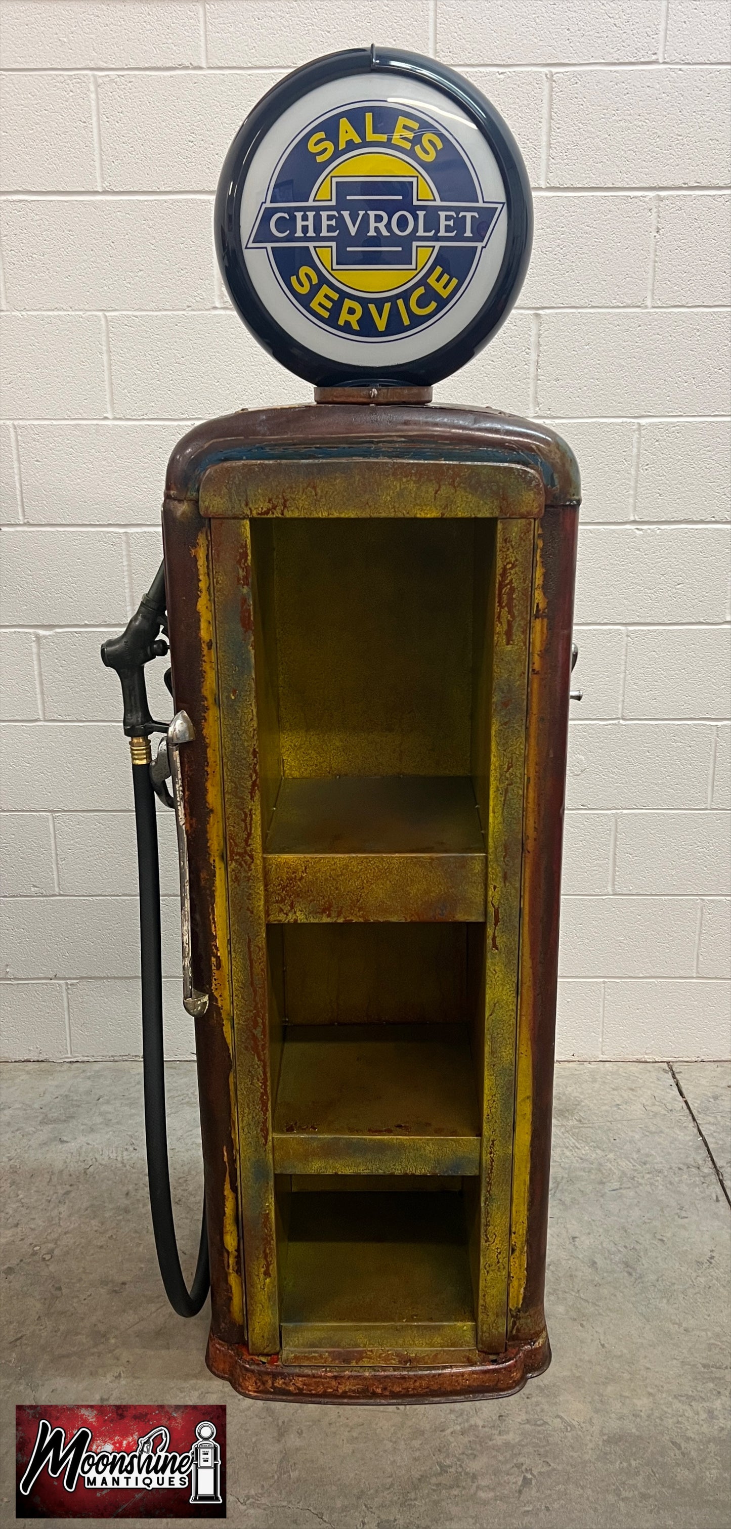 Rustoration 1940’s CHEVROLET Gilbarco Gas Pump w/ Shelves - Mancave Decor - Free Shipping!