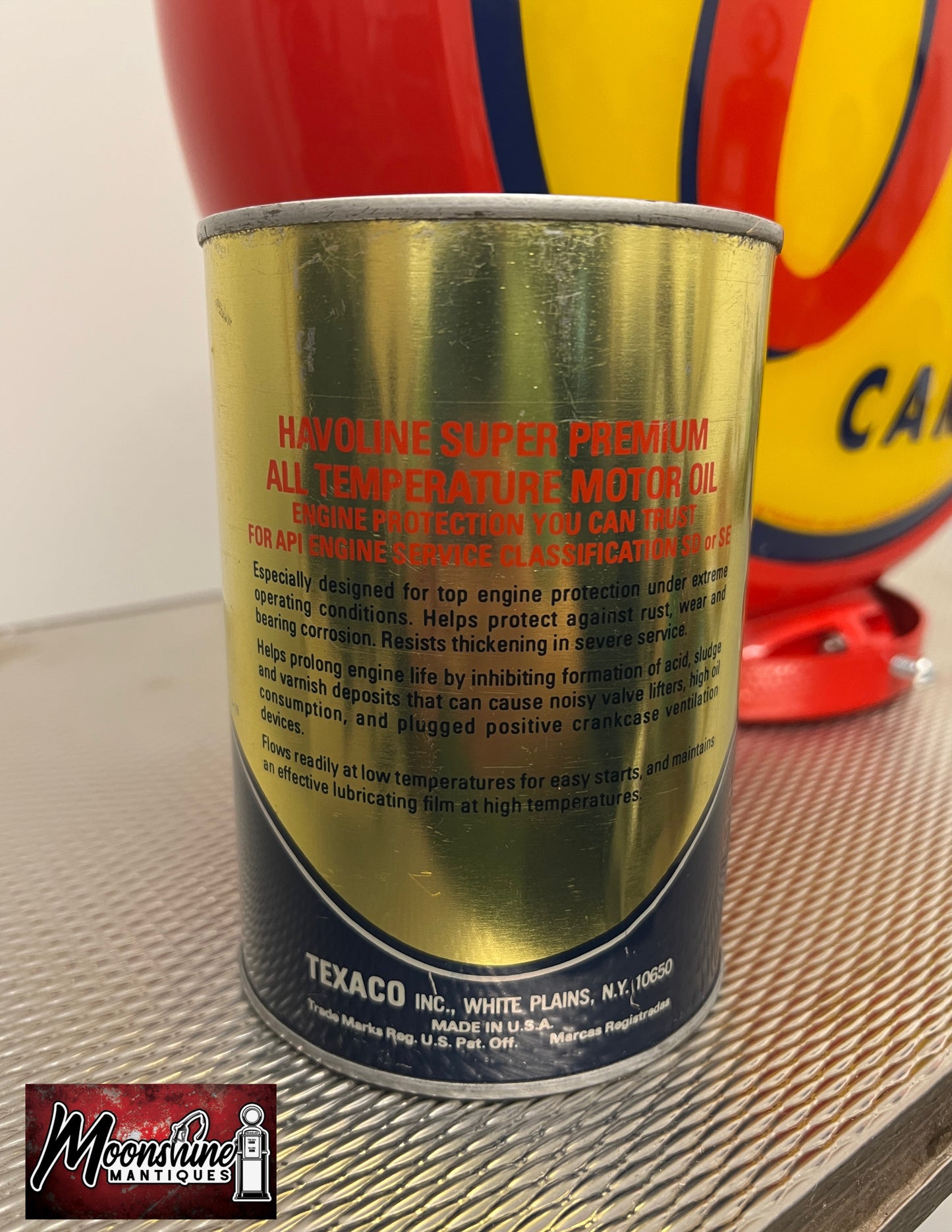 1970’s TEXACO Havoline Motor Oil Can 1 qt. - Free Shipping!