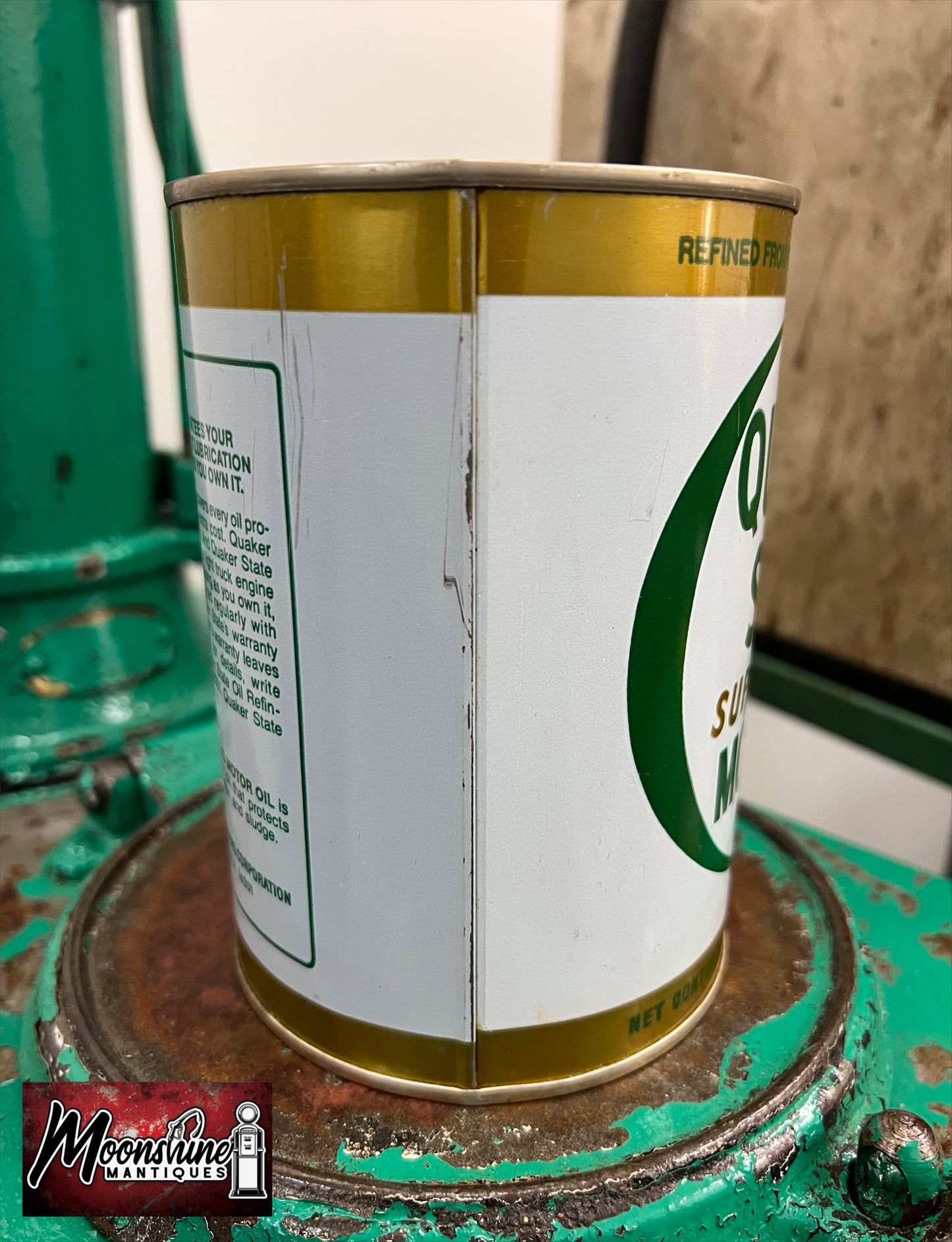 1980’s QUAKER STATE Motor Oil Can 1 qt. - Gas & Oil - Free Shipping!
