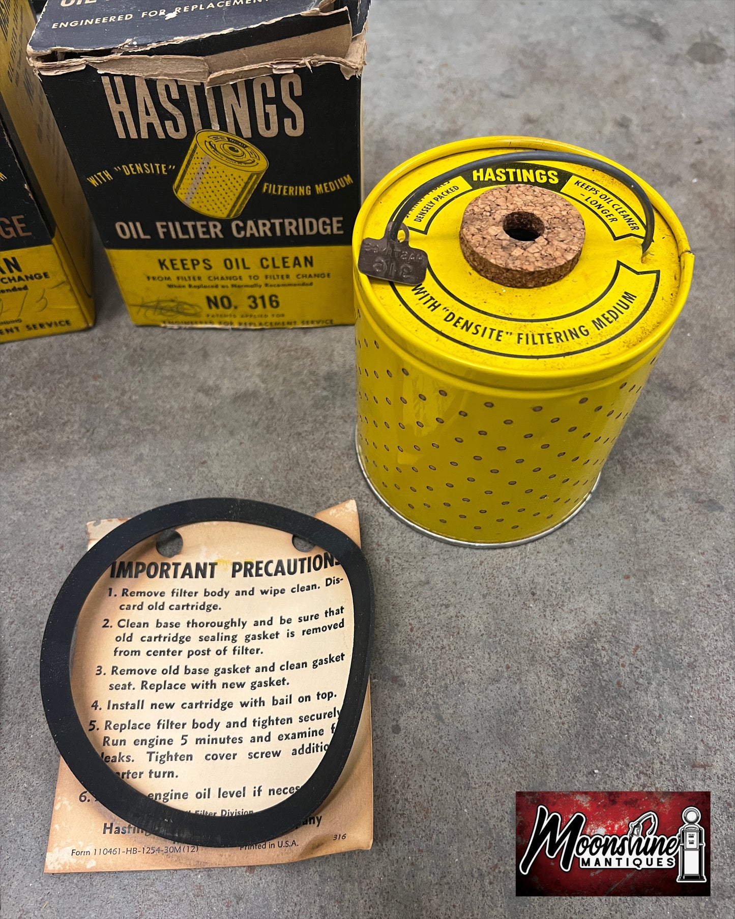 Lot of 2 - Vtg. Hastings Oil Filter Cartridges - NOS - Free Shipping!