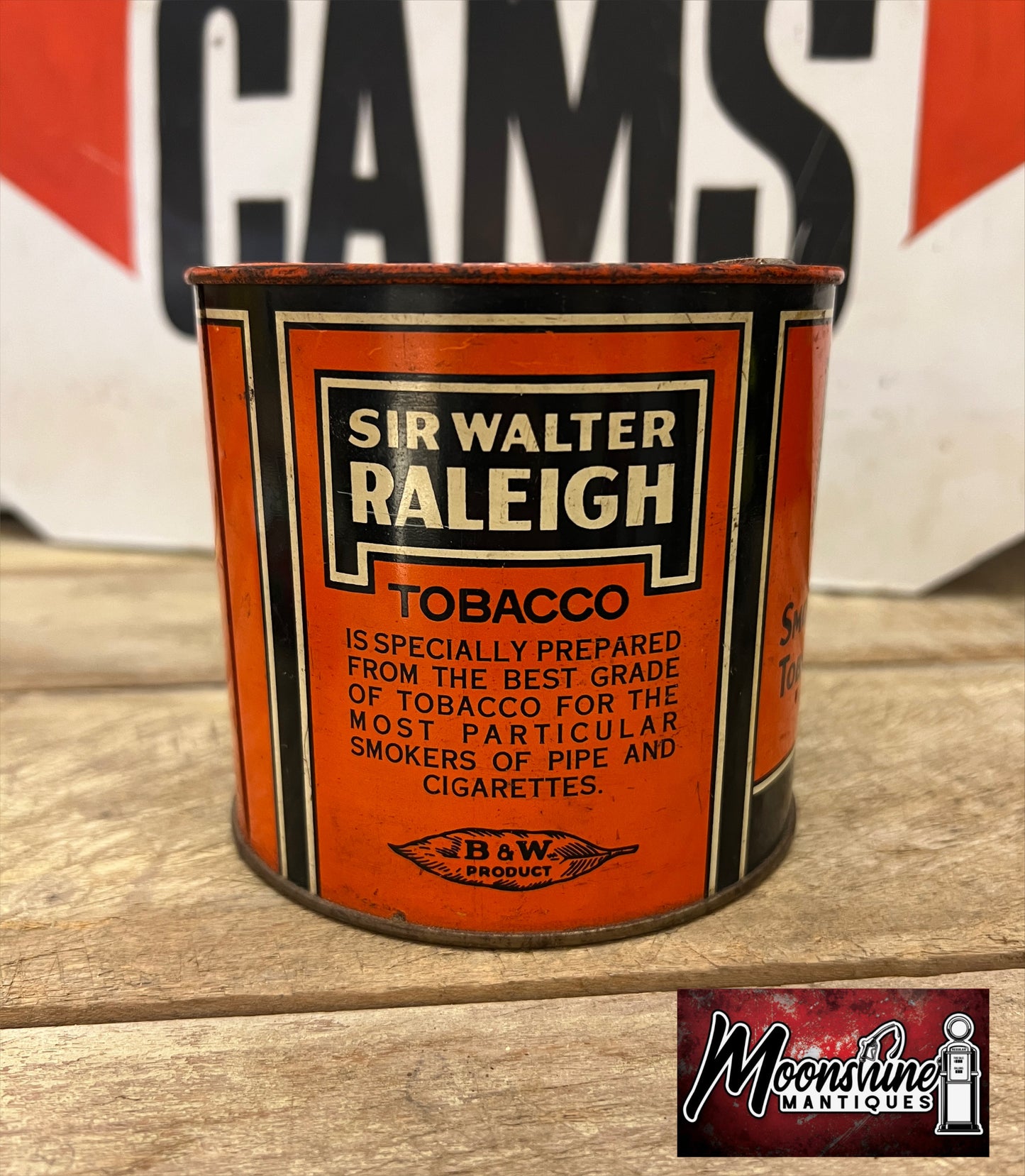 Vtg. SIR WALTER RALEIGH Smoking Tobacco Tin - Free Shipping!