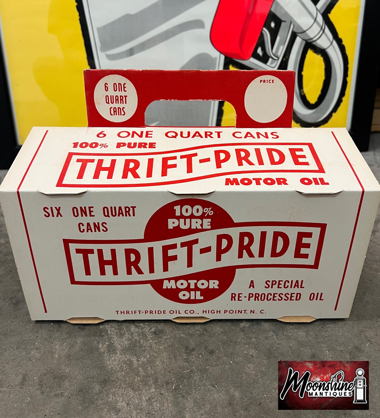 NOS - 1950’s THRIFT PRIDE Motor Oil 6 Pack Quart Can Carrier - High Point NC - Free Shipping!