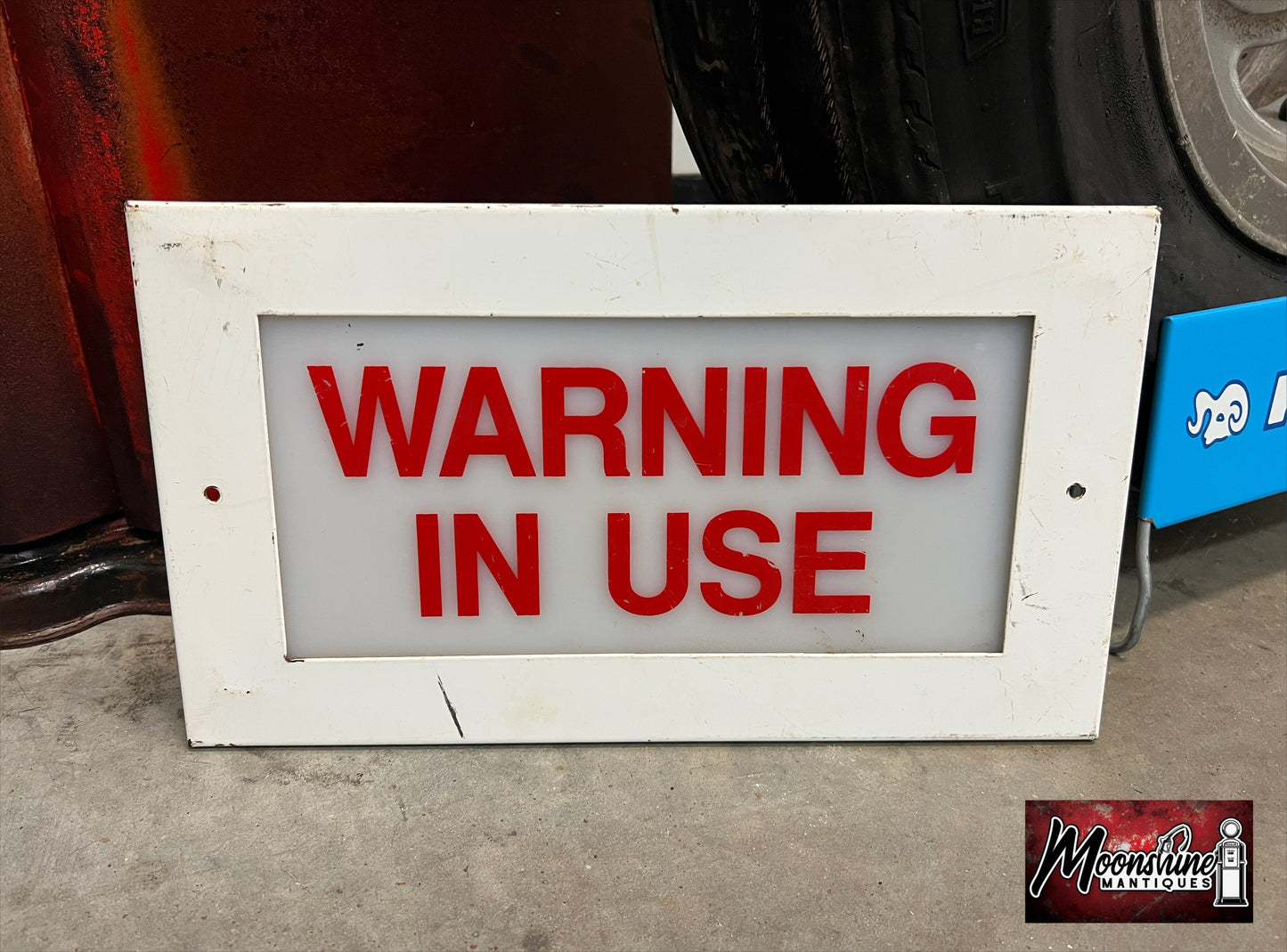 Vtg "WARNING IN USE" Hospital X-Ray Sign - Free Shipping!