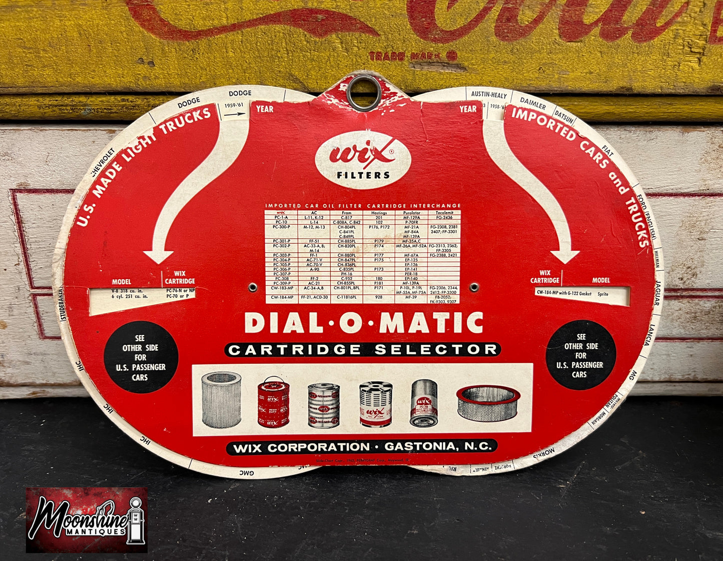 Vtg. 1960's WIX FILTERS Dial-O-Matic Cartridge Selector - Gastonia, NC - Free Shipping!
