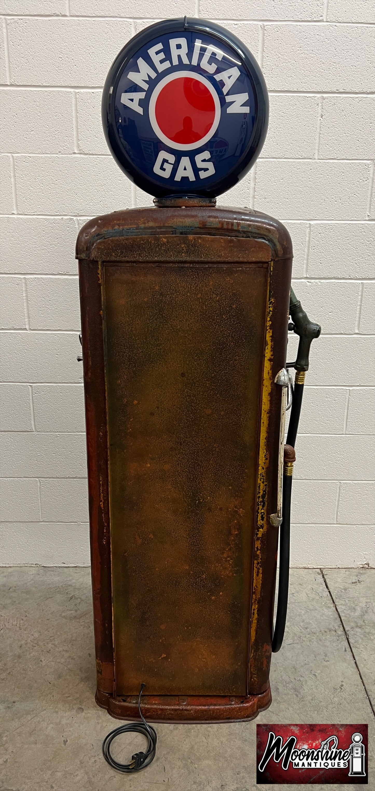 Rustoration 1940s AMERICAN GAS Gilbarco Gas Pump w/ Shelves - Mancave Decor - Free Shipping!