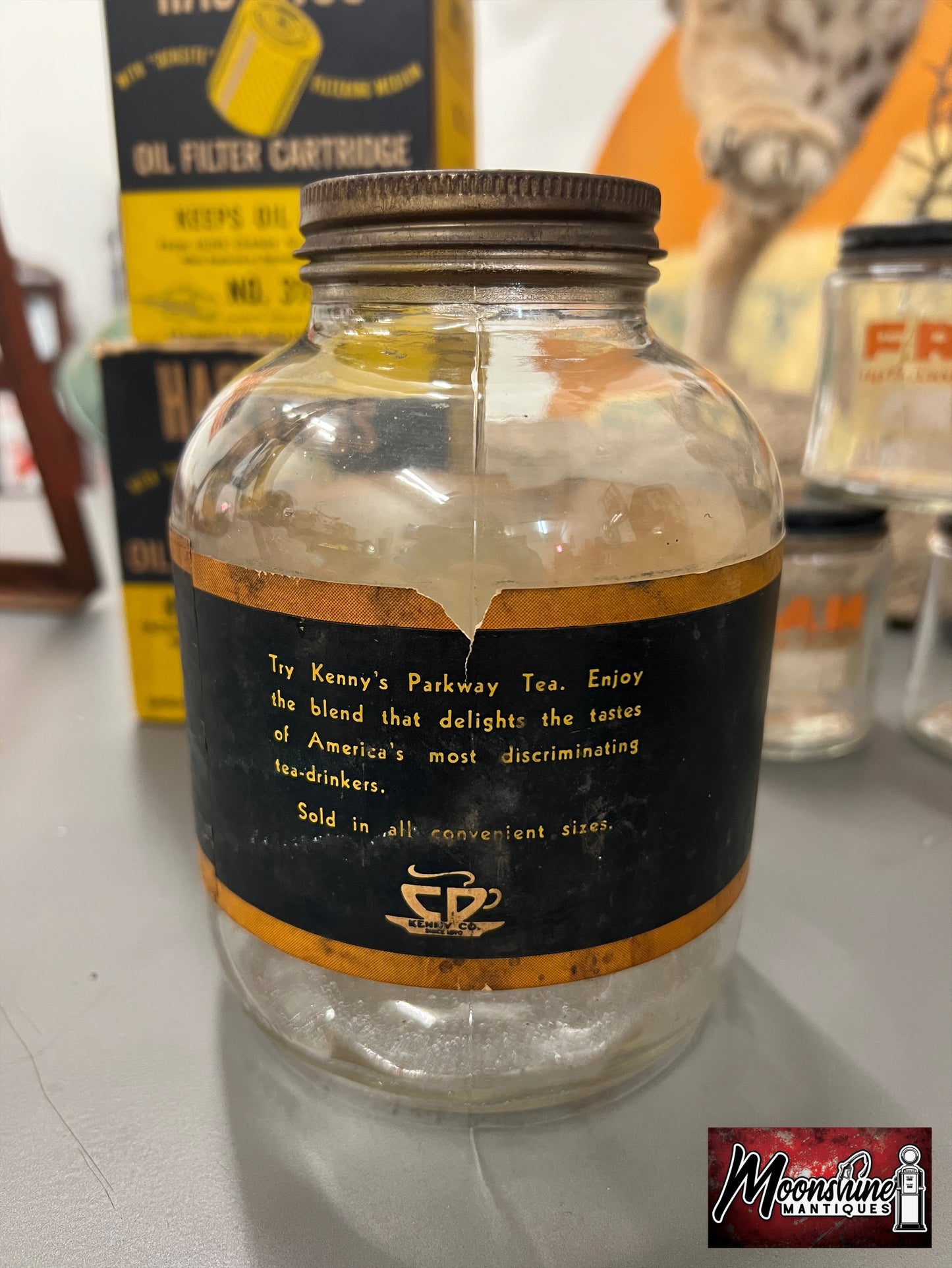 Vtg. 1960's KENNY'S NORWOOD COFFEE Jar - Free Shipping!
