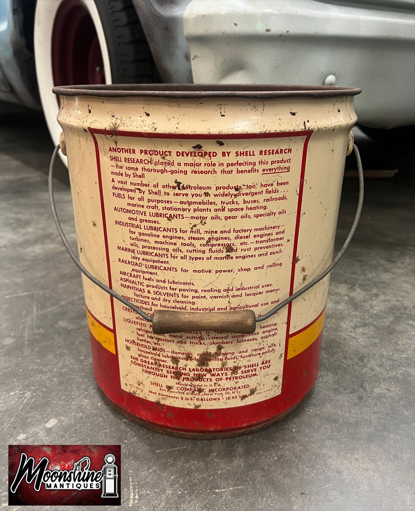 1950’s SHELL Gear Oil 5 Gallon Can - Gas & Oil - Free Shipping!