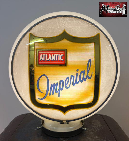 Vtg. Original ATLANTIC IMPERIAL Gas Pump Globe / Gill Body - Free Shipping!