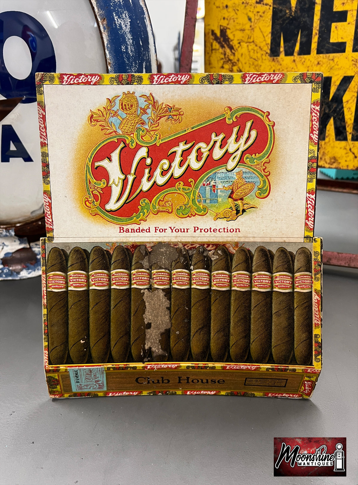 RARE 1920's Victory Cigars Counter Top Display Sign - Free Shipping!