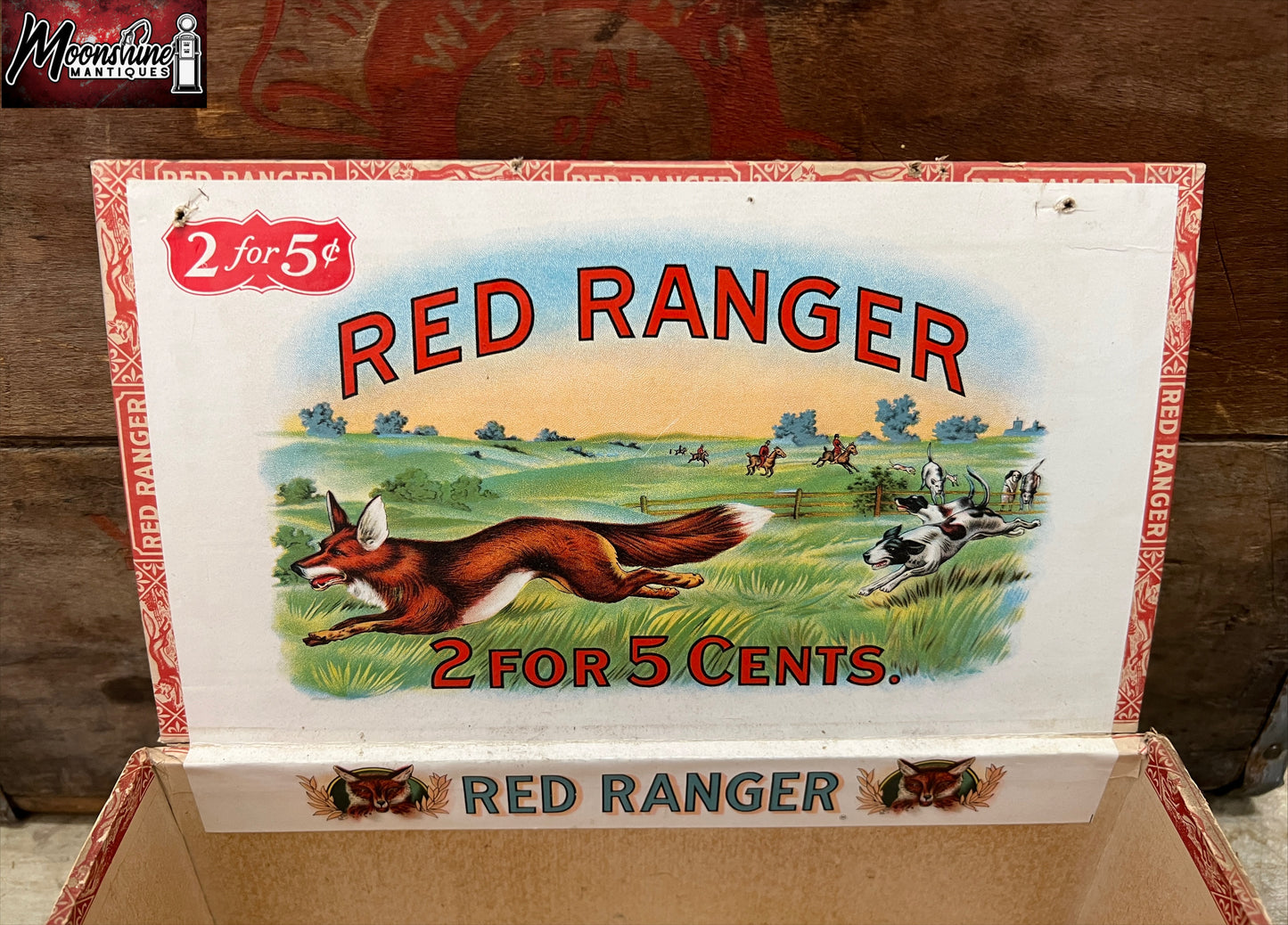 RARE Antique RED RANGER Cigar Box - Free Shipping!