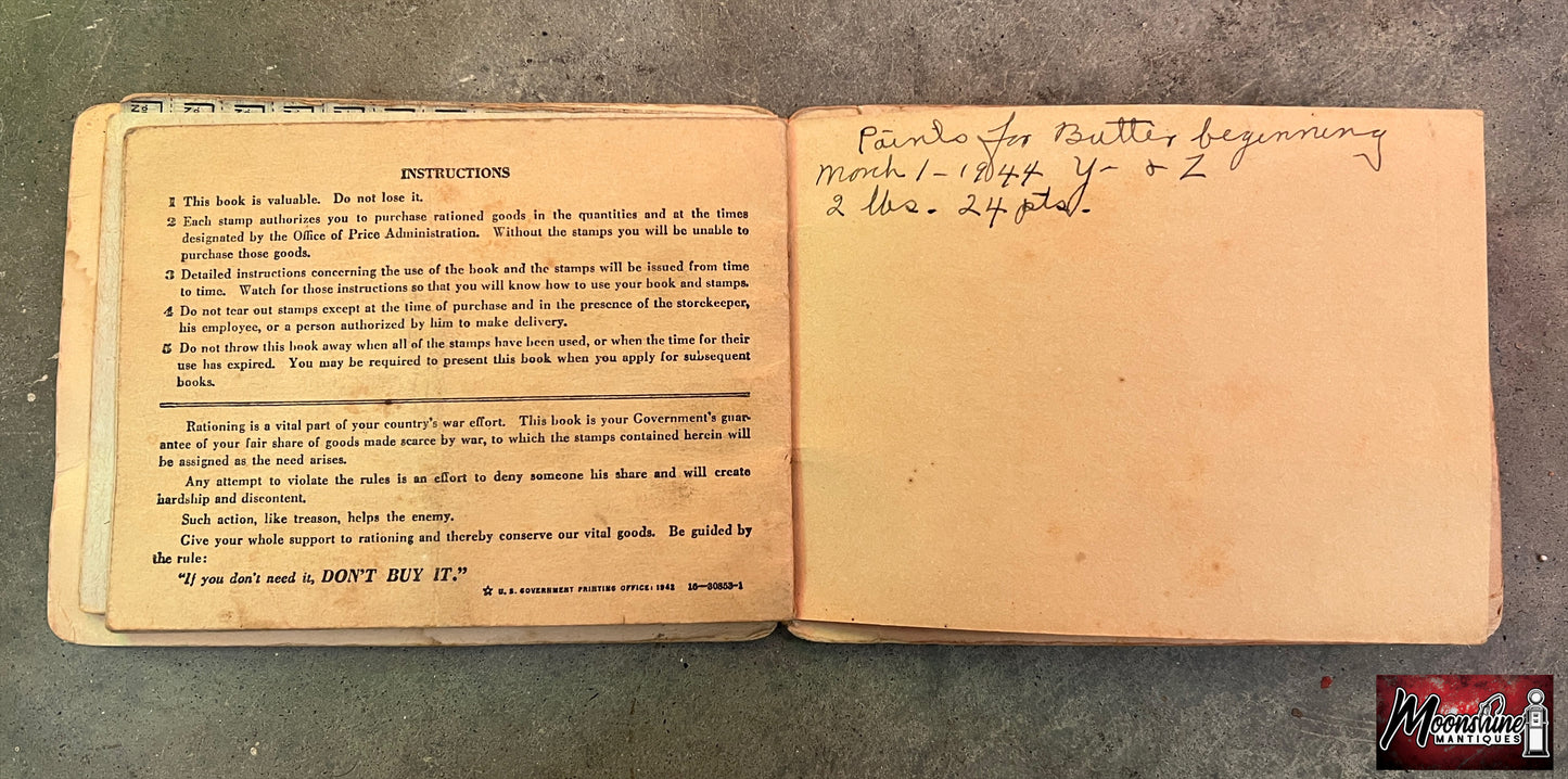 1943 MERITA BREAD Lone Ranger WWII War Ration Book - Free Shipping!