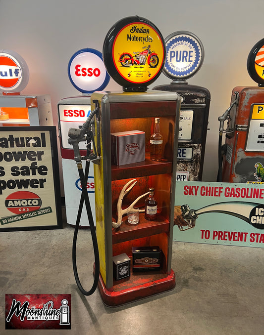 Rustoration 1940’s INDIAN MOTORCYCLES Bowser Gas Pump w/ Shelves - Free Shipping!