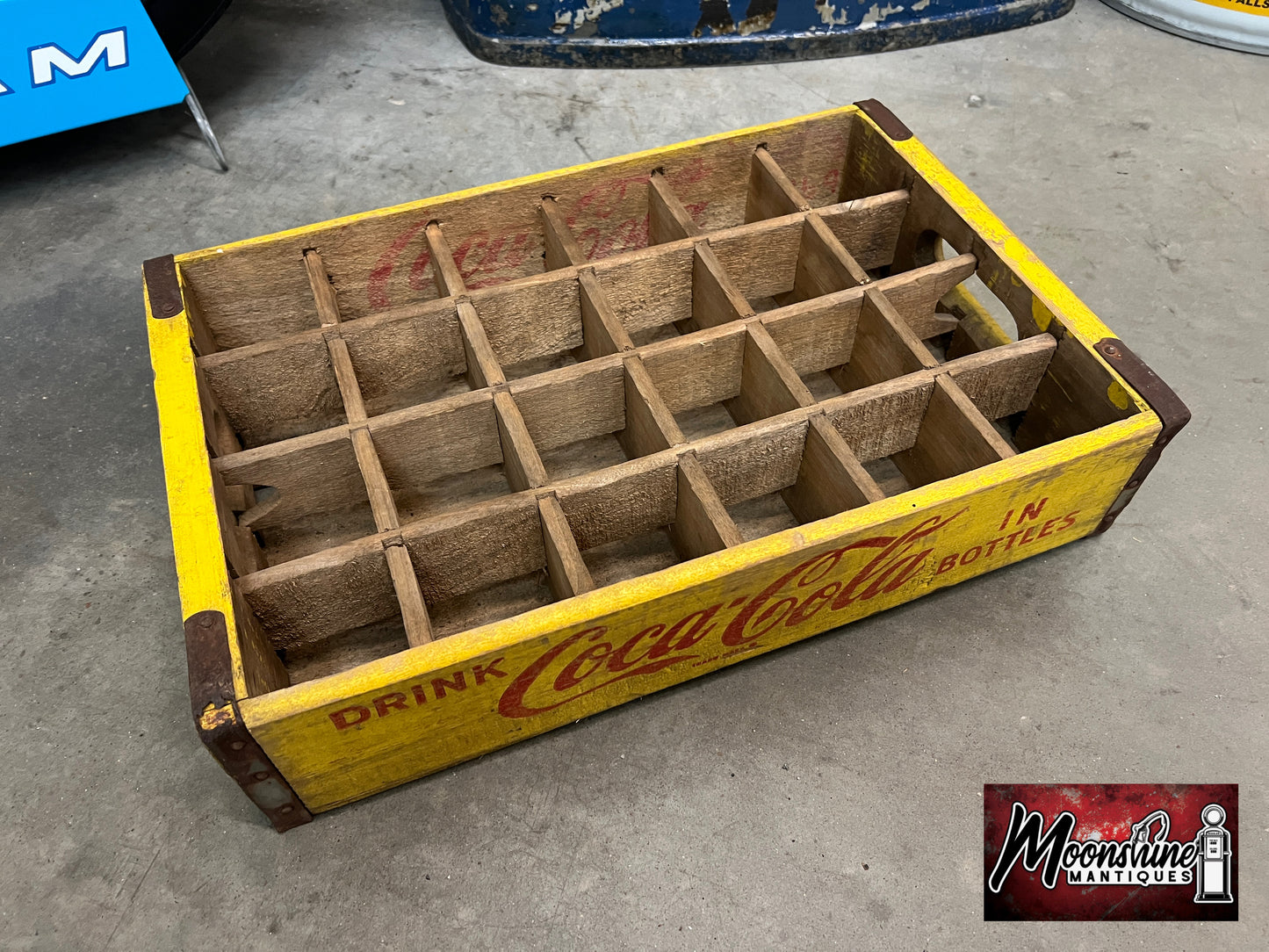 Vtg. 1960's COCA COLA Drink Bottle Wooden Crate / Carrier - Free Shipping!