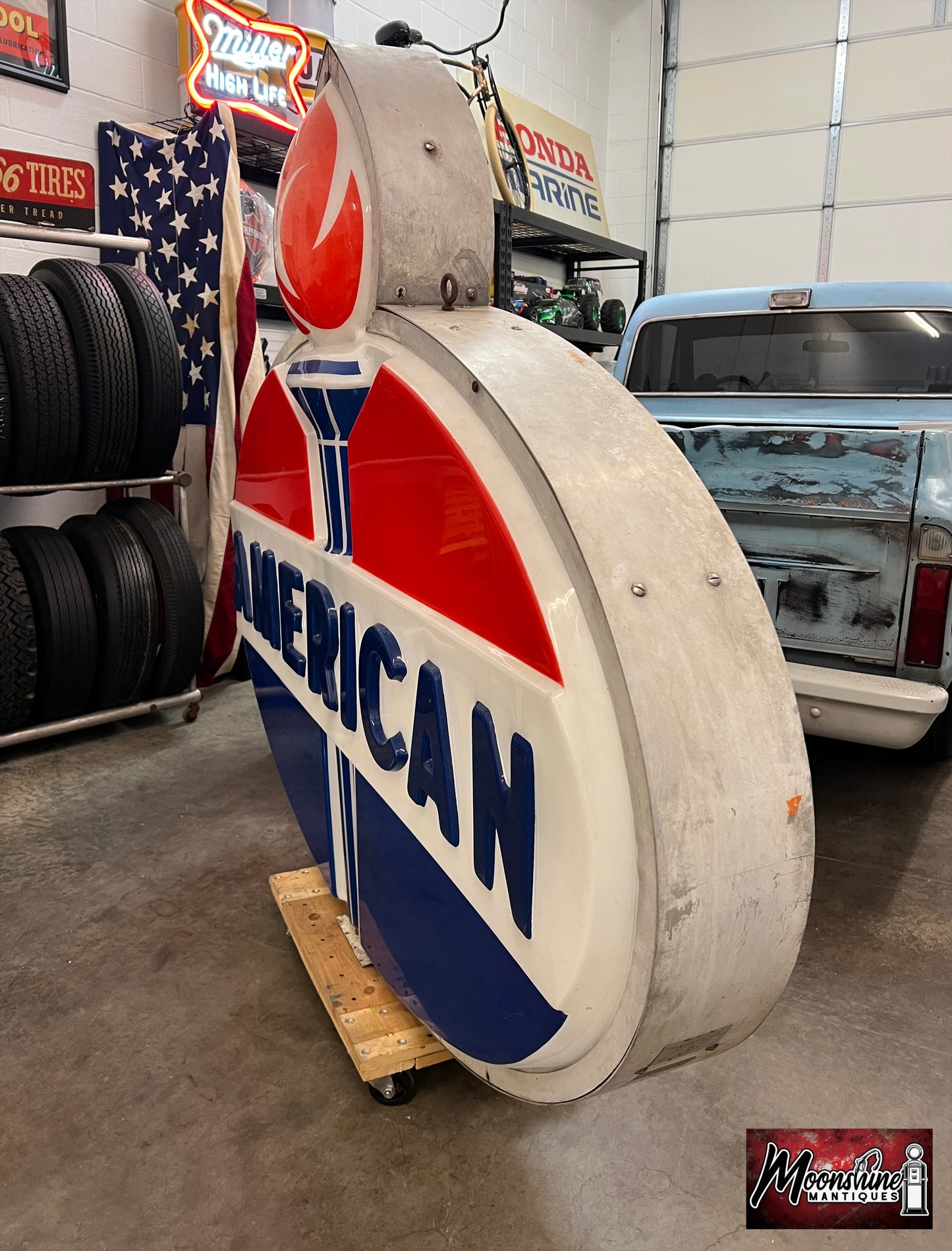 Vtg. 1960’s AMERICAN GASOLINE Service Station Sign - Shipping Available!