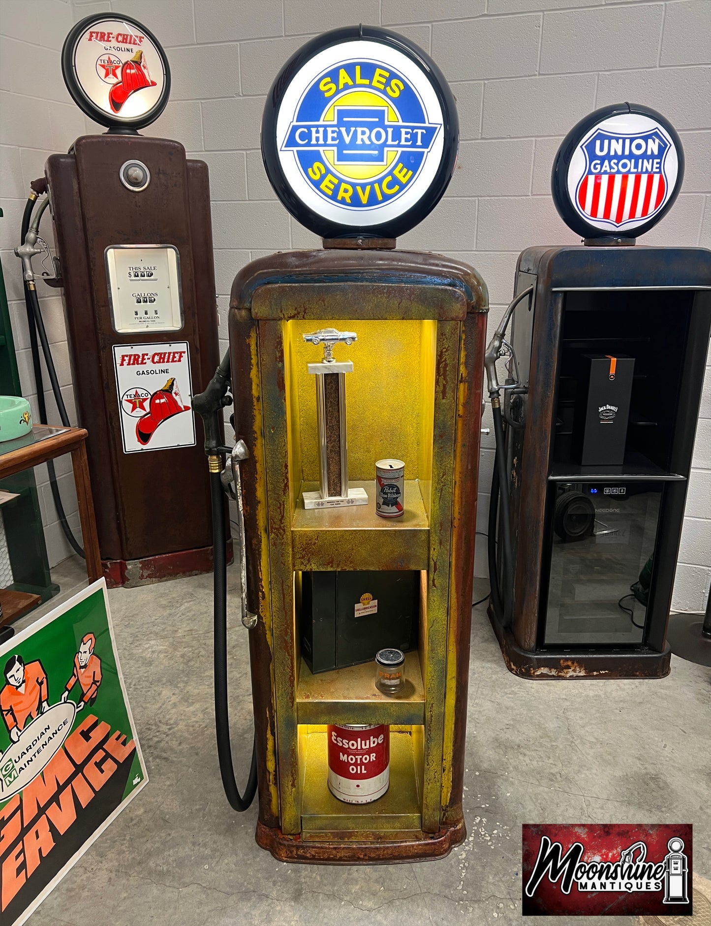 Rustoration 1940’s CHEVROLET Gilbarco Gas Pump w/ Shelves - Mancave Decor - Free Shipping!