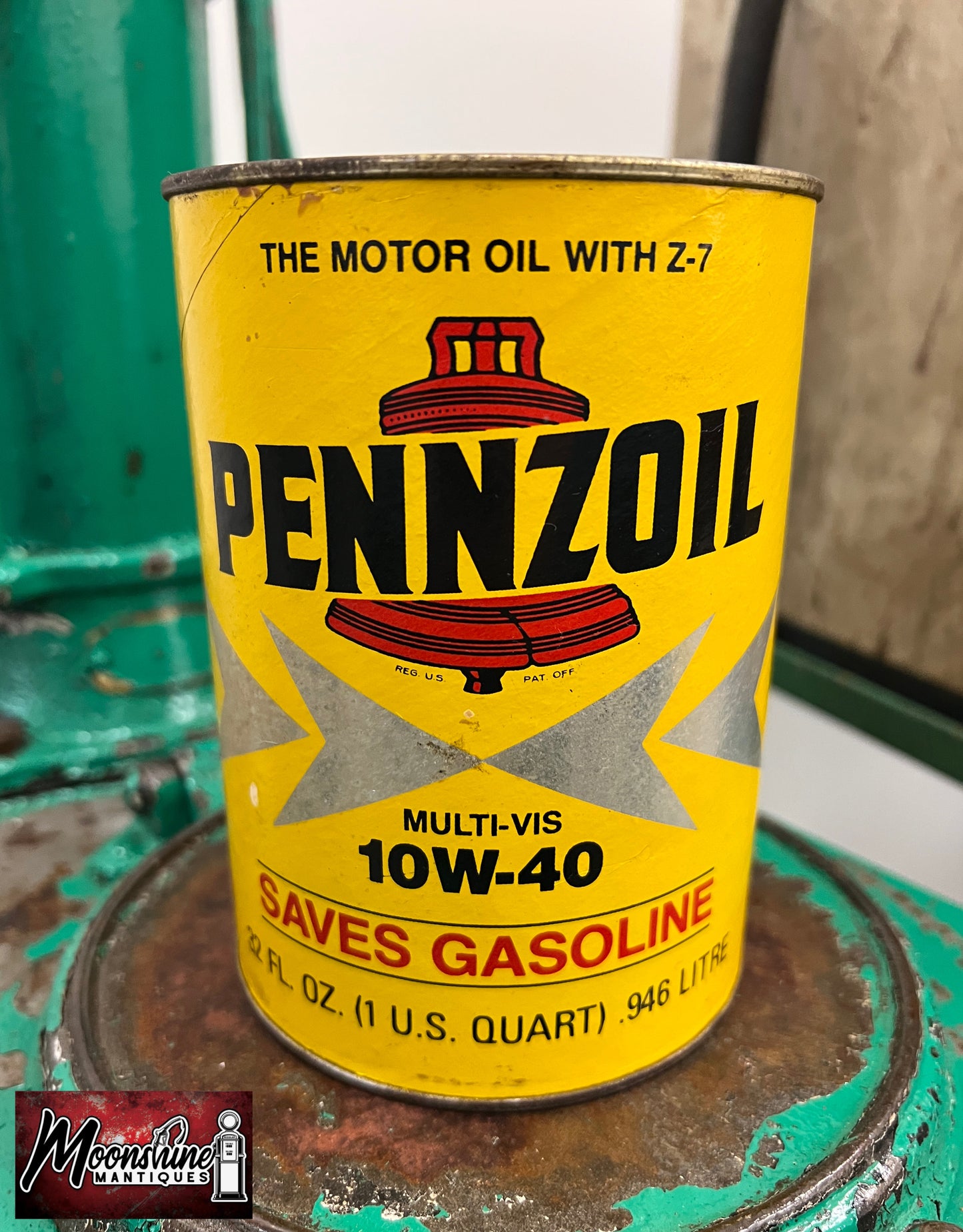 1980's PENNZOIL Motor Oil Can 1 qt - Gas & Oil - Free Shipping!