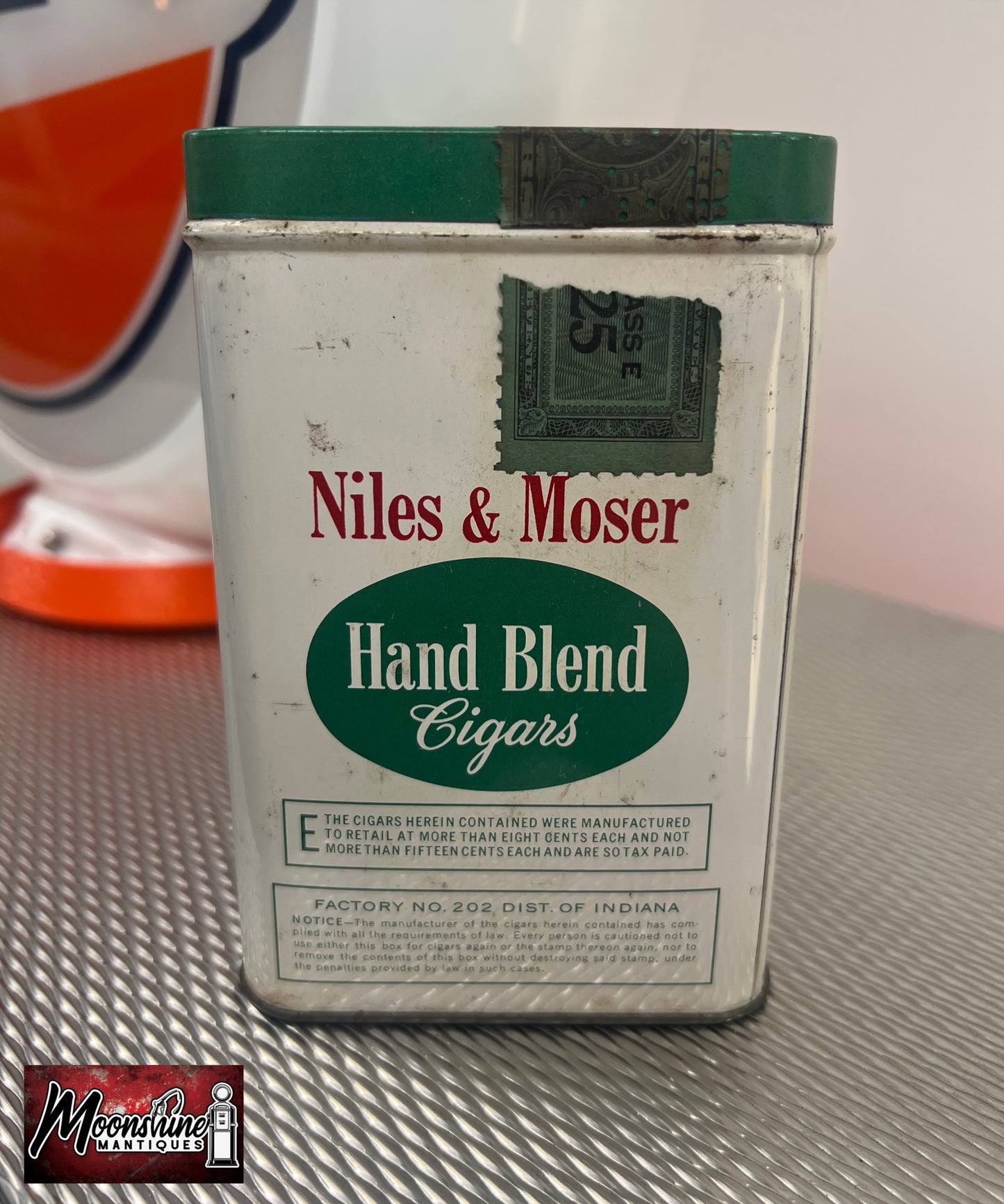 Vtg. NILES & MOSER Cigar Tin w/ Store Display Card - Free Shipping!