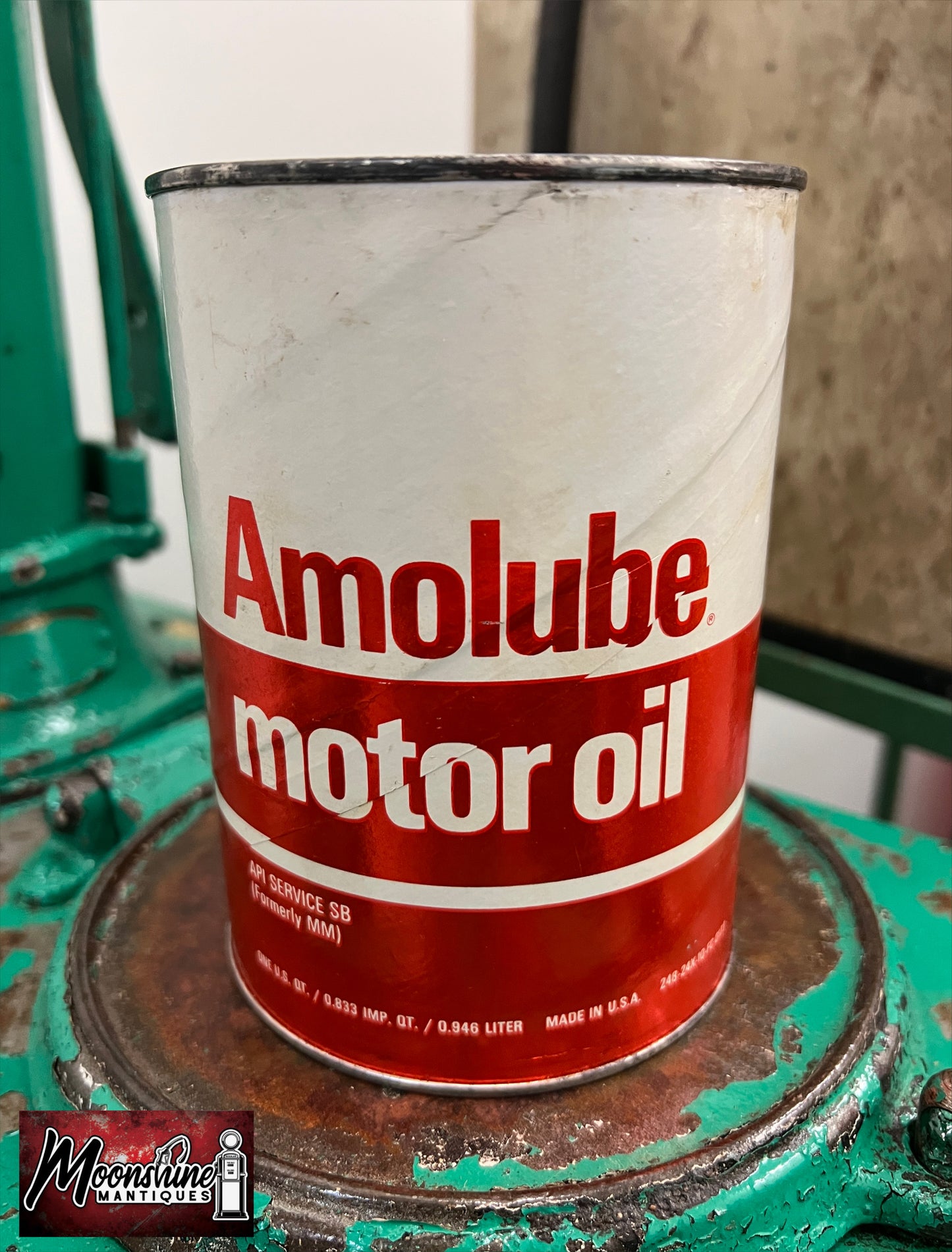 1970's AMOCO Amolube Motor Oil Can 1 qt - Gas & Oil - Free Shipping!
