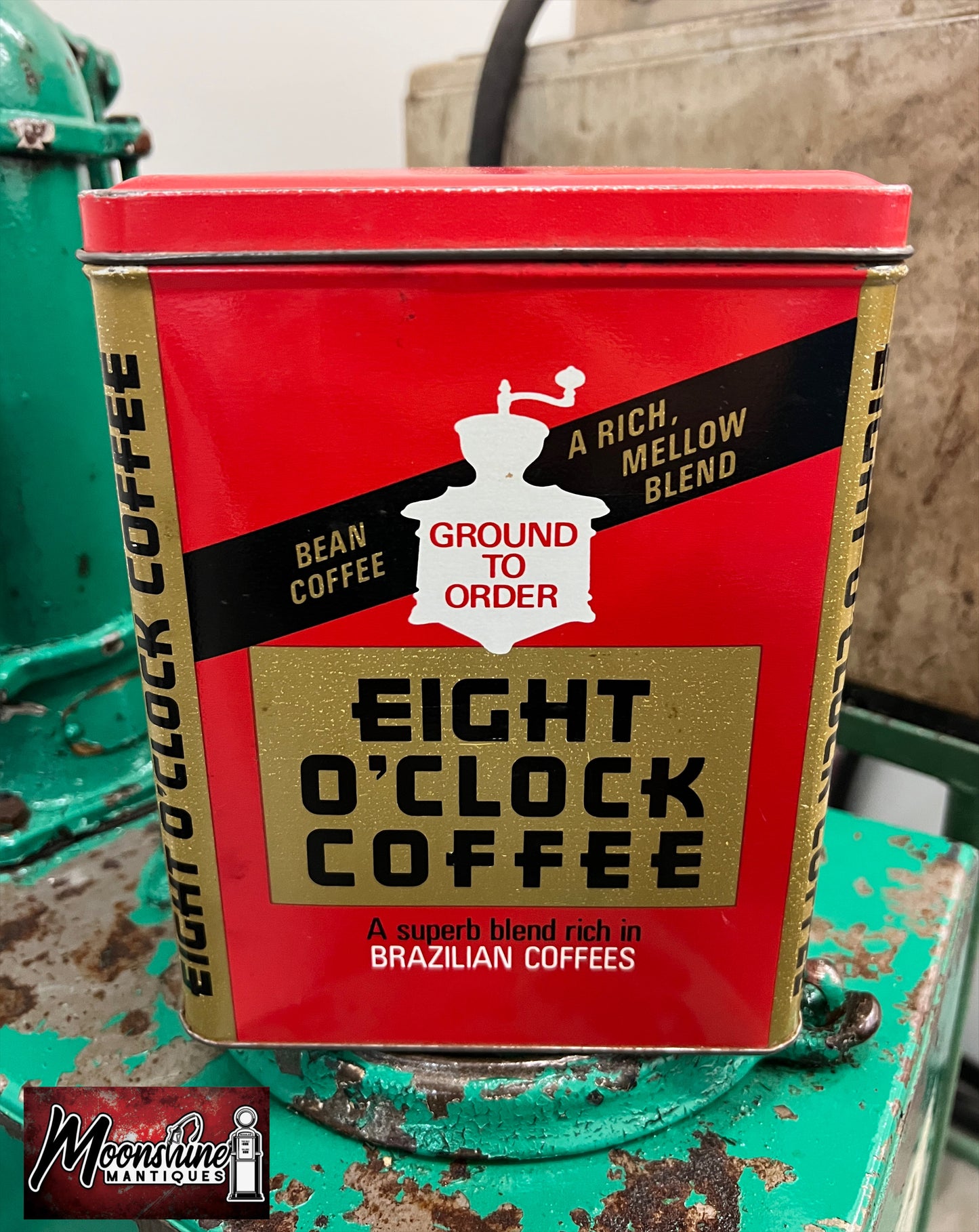 Vtg. EIGHT O'CLOCK COFFEE Tin Can - Free Shipping!