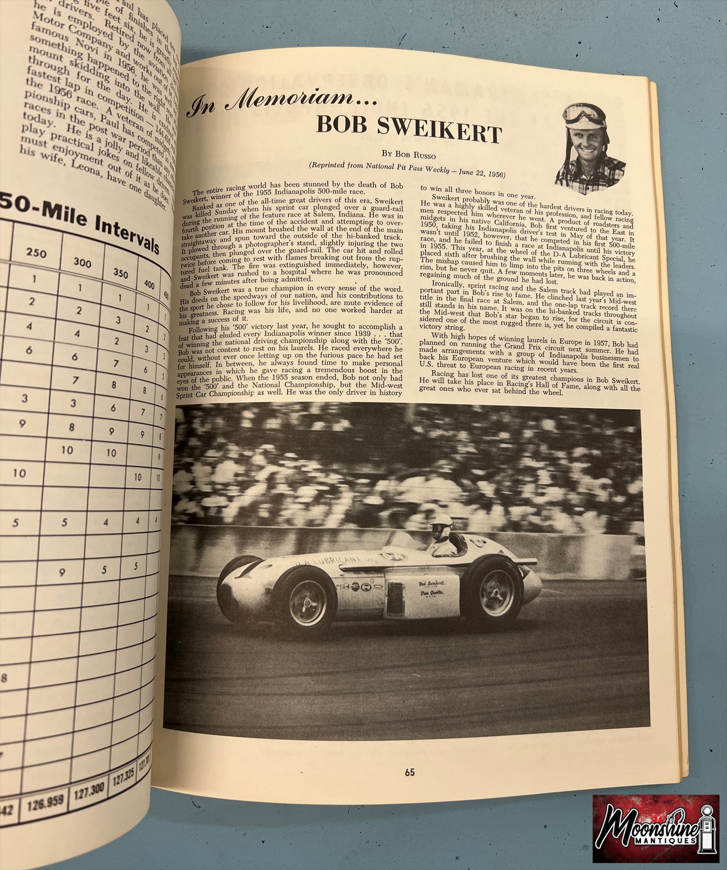 Floyd Clymer's 1956 Indianapolis 500 Race Yearbook - Free Shipping!