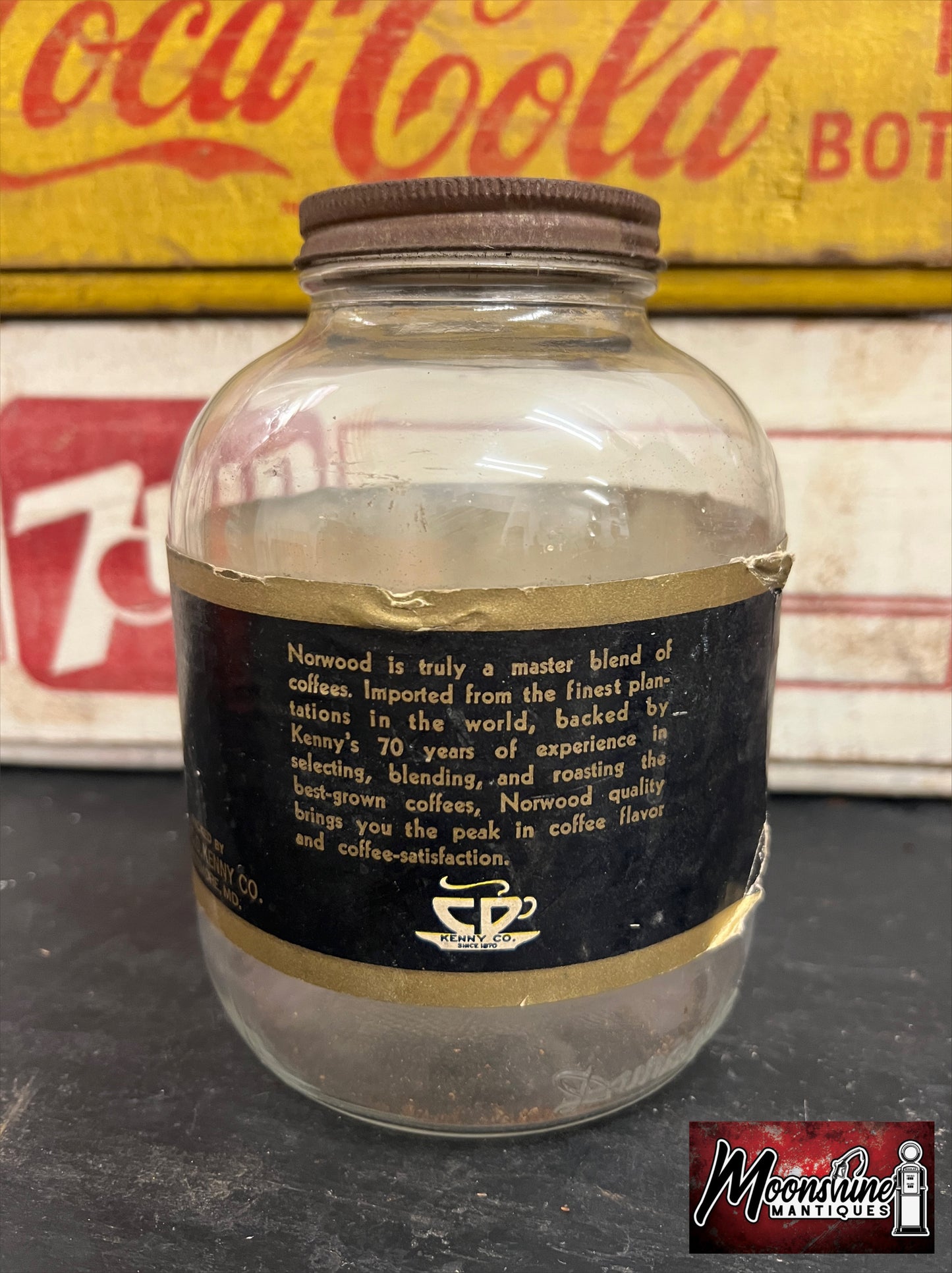 Vtg. KENNY'S NORWOOD COFFEE Jar - Free Shipping!