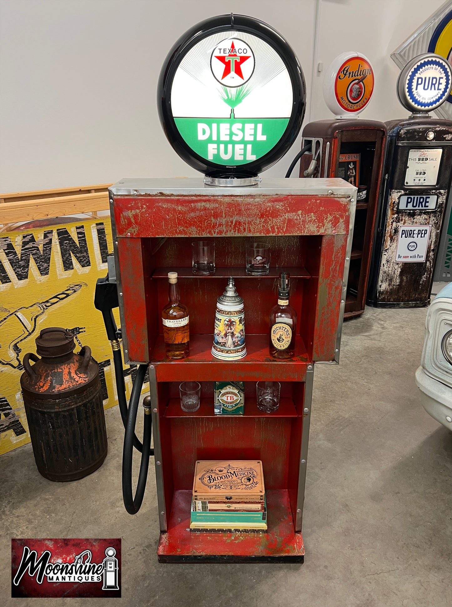 Rustoration 1960’s TEXACO DIESEL Gilbarco Gas Pump w/ Shelves - Mancave Decor - Free Shipping!
