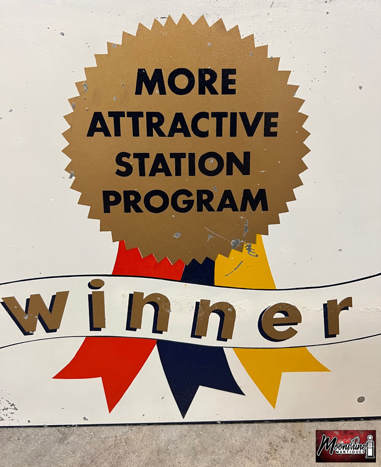 Vtg. SERVICE STATION Award Winner Sign - Gas & Oil - Free Shipping!