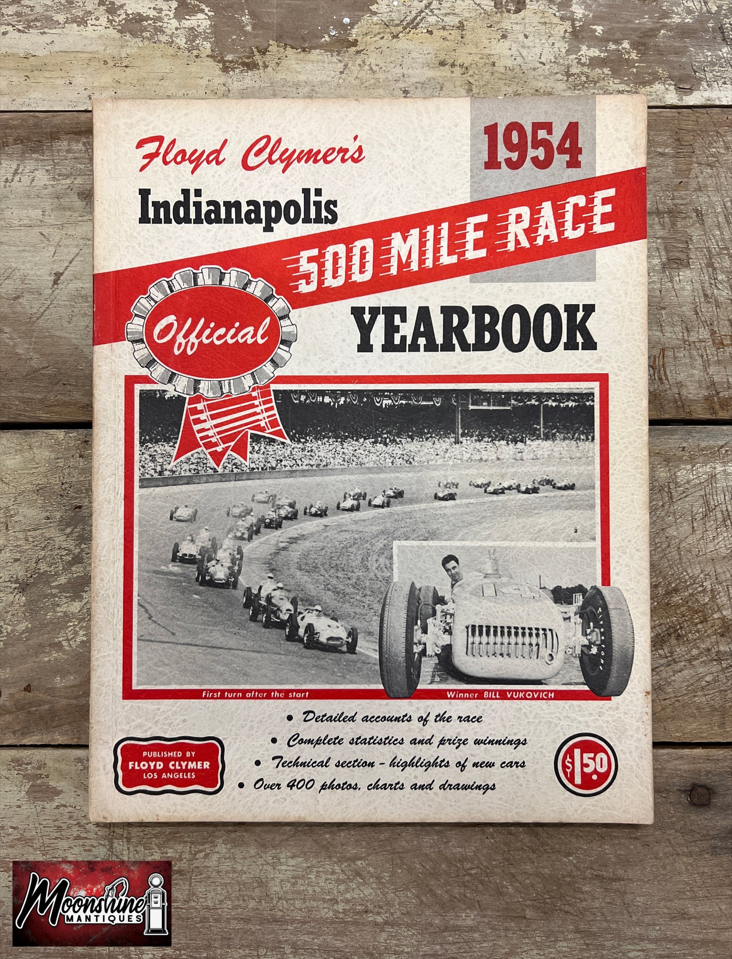 Floyd Clymer's 1954 Indianapolis 500 Race Yearbook - Free Shipping!