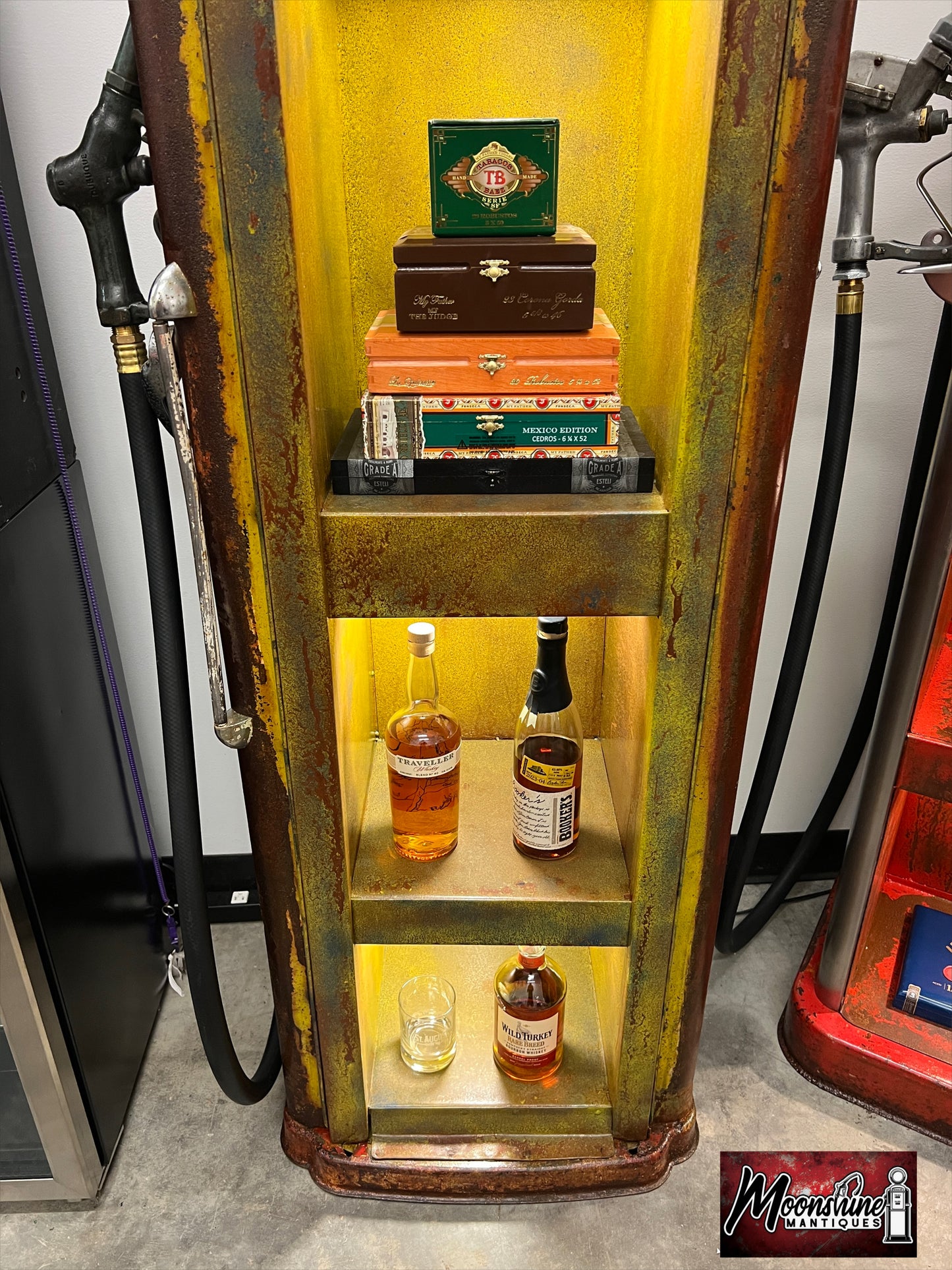 Rustoration 1940s AMERICAN GAS Gilbarco Gas Pump w/ Shelves - Mancave Decor - Free Shipping!