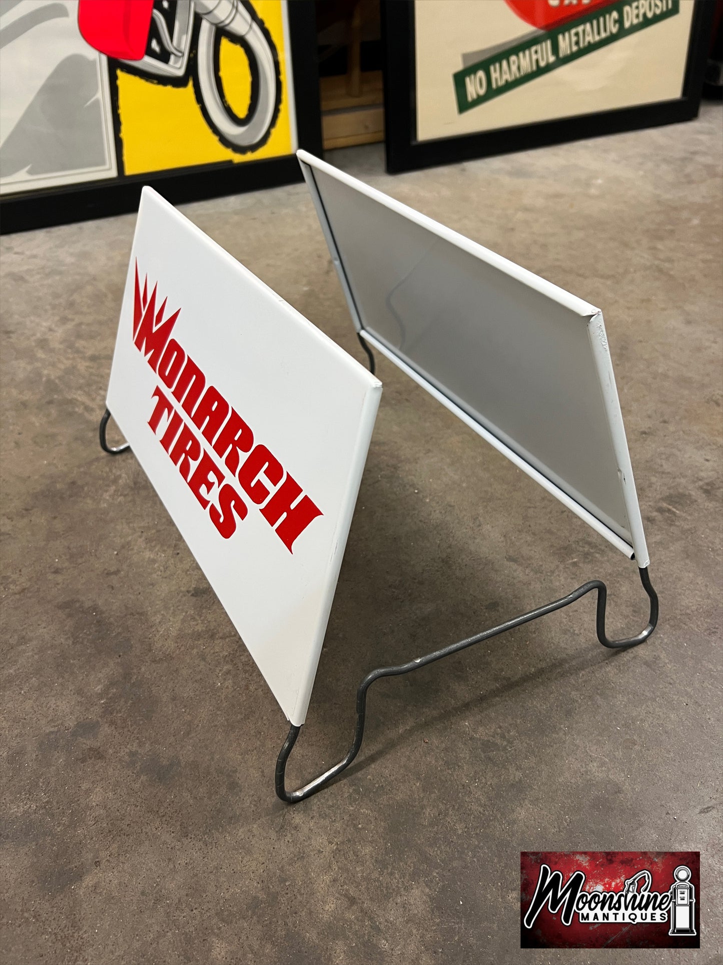 NOS - Vtg. MONARCH TIRES Display Stand Rack Sign - Free Shipping!