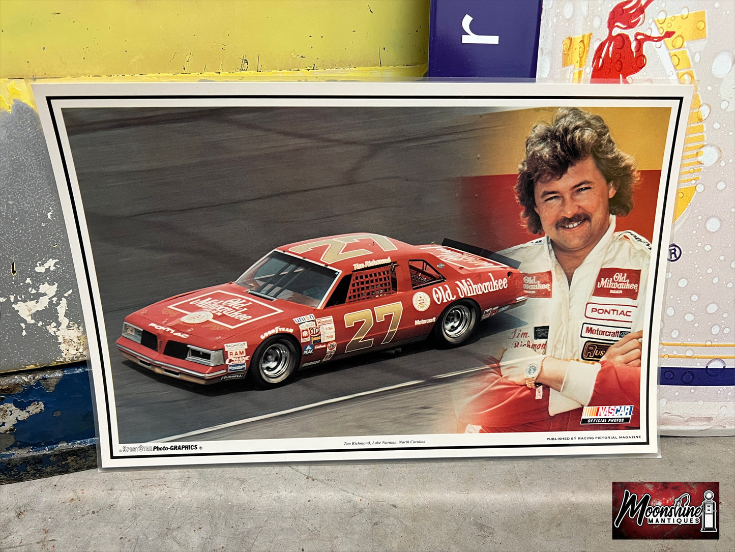 1980’s SportStar Photo Graphics NASCAR Tim Richmond Old Milwaukee Beer Placemat - Free Shipping!
