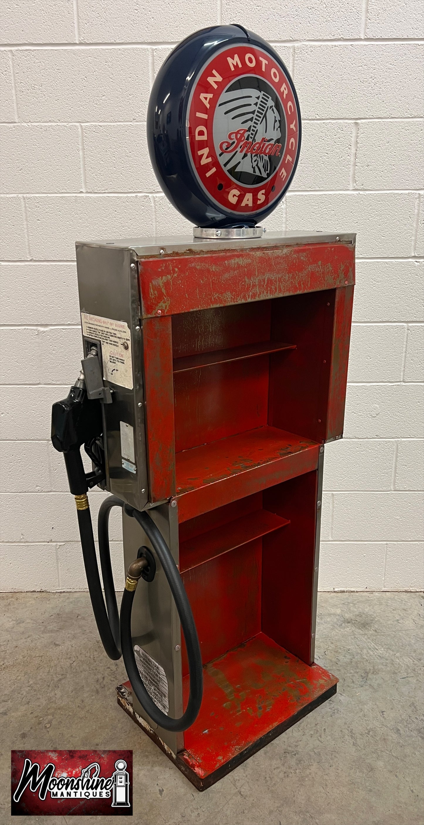 Rustoration 1960’s INDIAN MOTORCYCLES Gilbarco Gas Pump w/ Shelves  - Free Shipping!