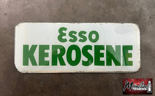 Original ESSO KEROSENE Gas Pump Ad Glass - Free Shipping!