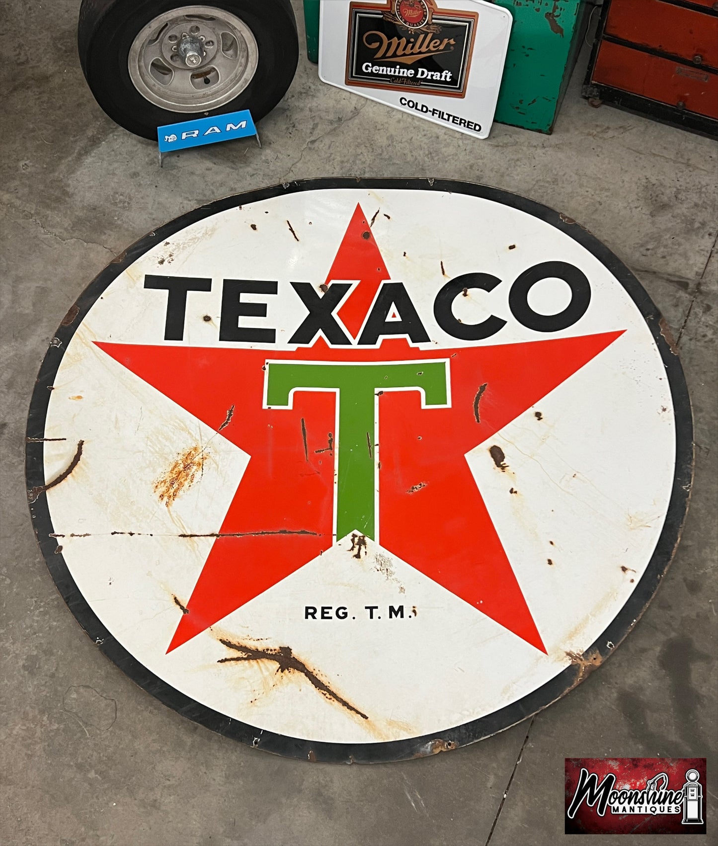 1950's TEXACO Service Station Porcelain Sign - 6ft - Shipping Available!