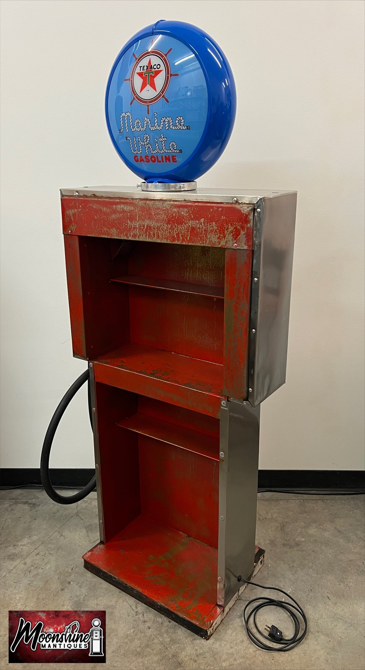 Rustoration 1960’s TEXACO MARINE Gilbarco Gas Pump w/ Shelves - Free Shipping!